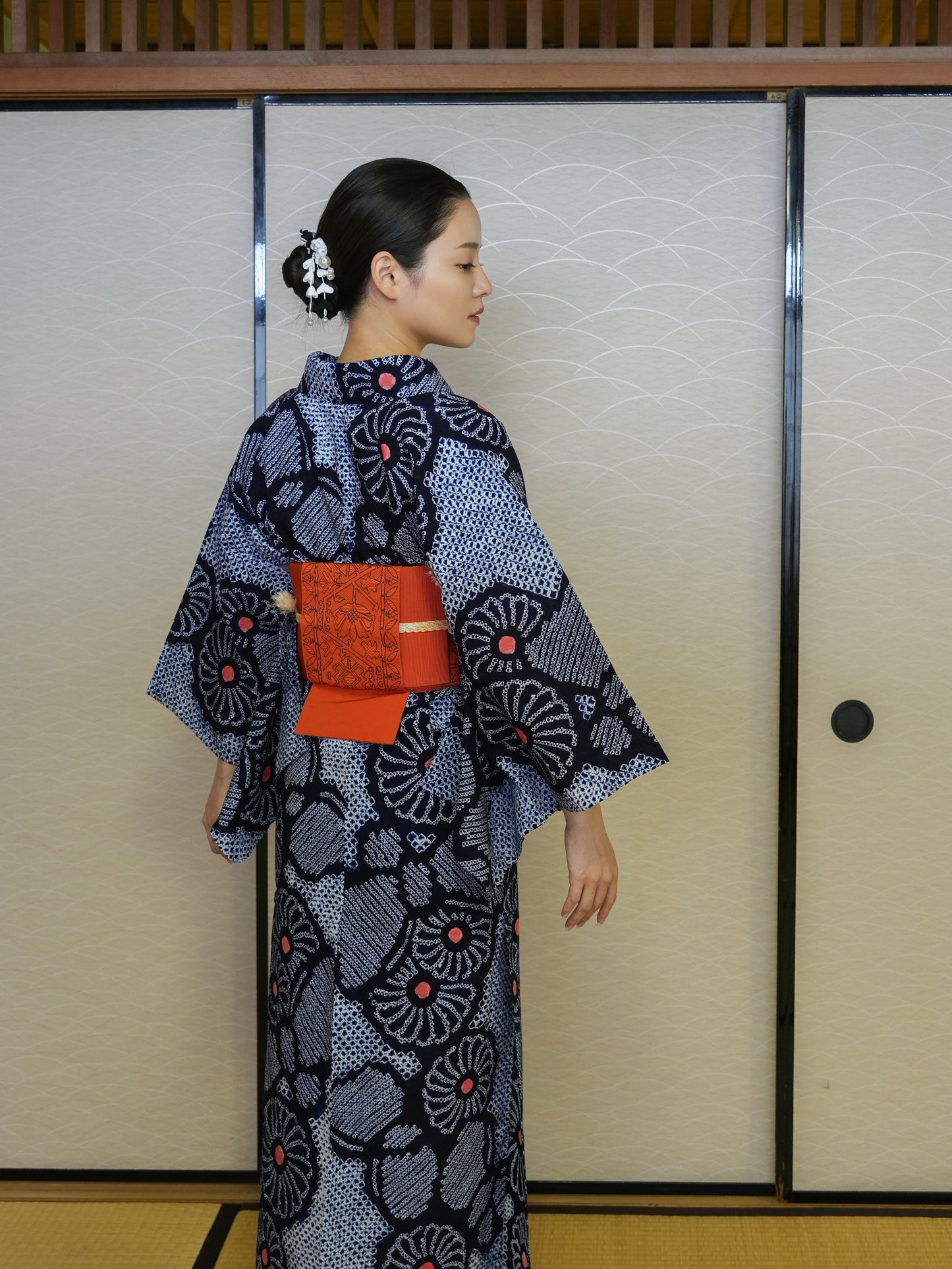 【3点セット】大人のセパレート浴衣|有松鳴海絞り|身長155-166cm| "Virae"
