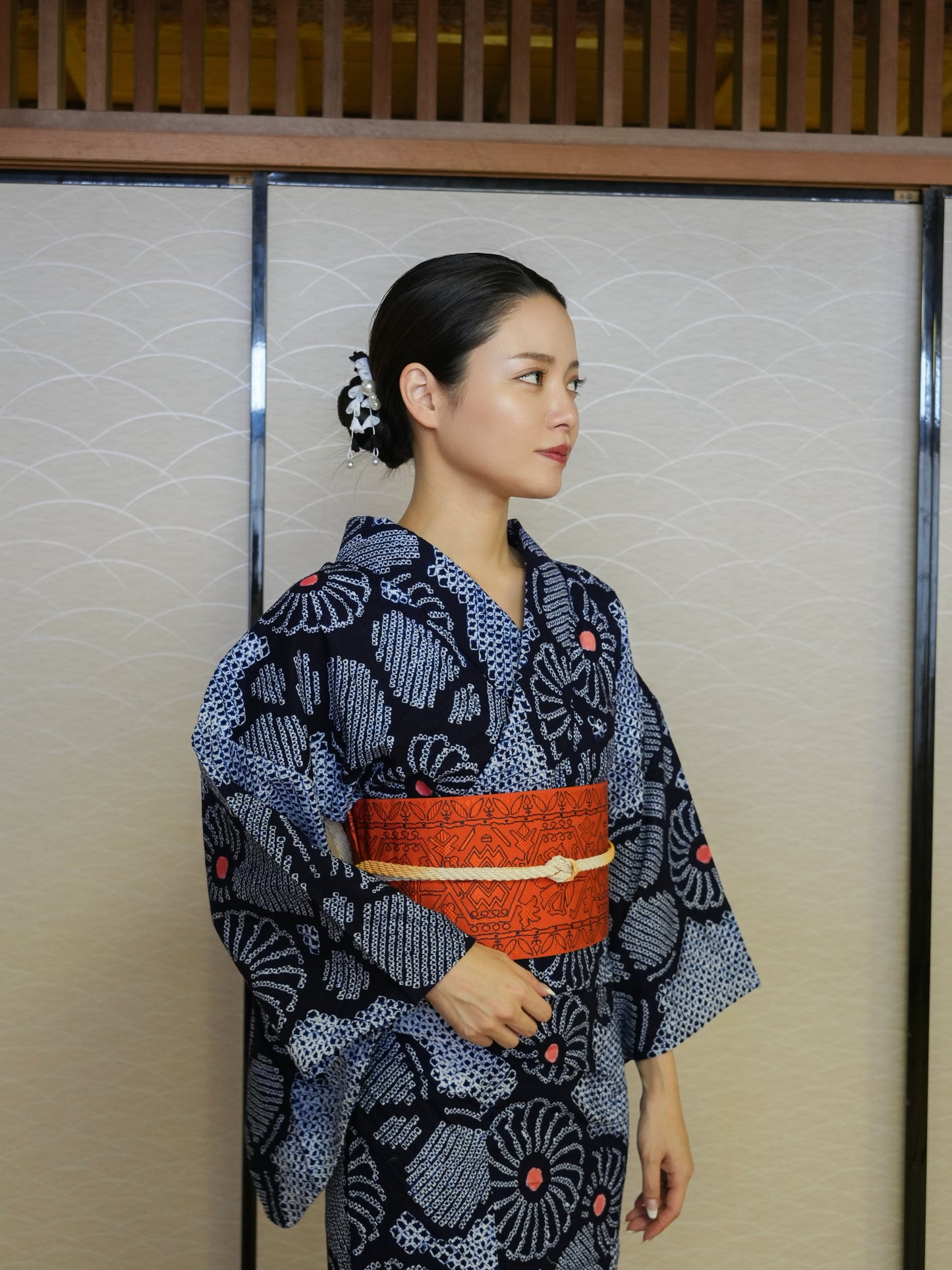 【3点セット】大人のセパレート浴衣|有松鳴海絞り|身長155-166cm| "Virae"