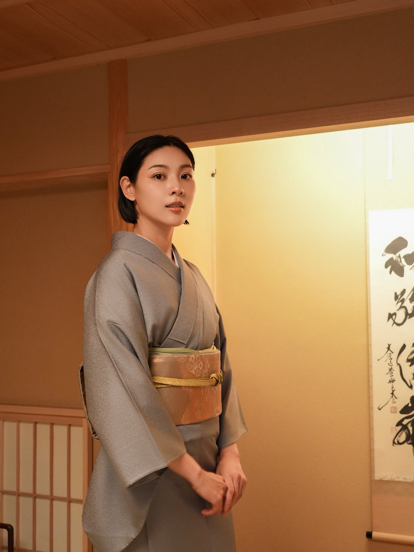 【はじめてのフルセット】色無地 一つ紋(フォーマル)|身長155-171cm|セパレート着物| "Lunor"