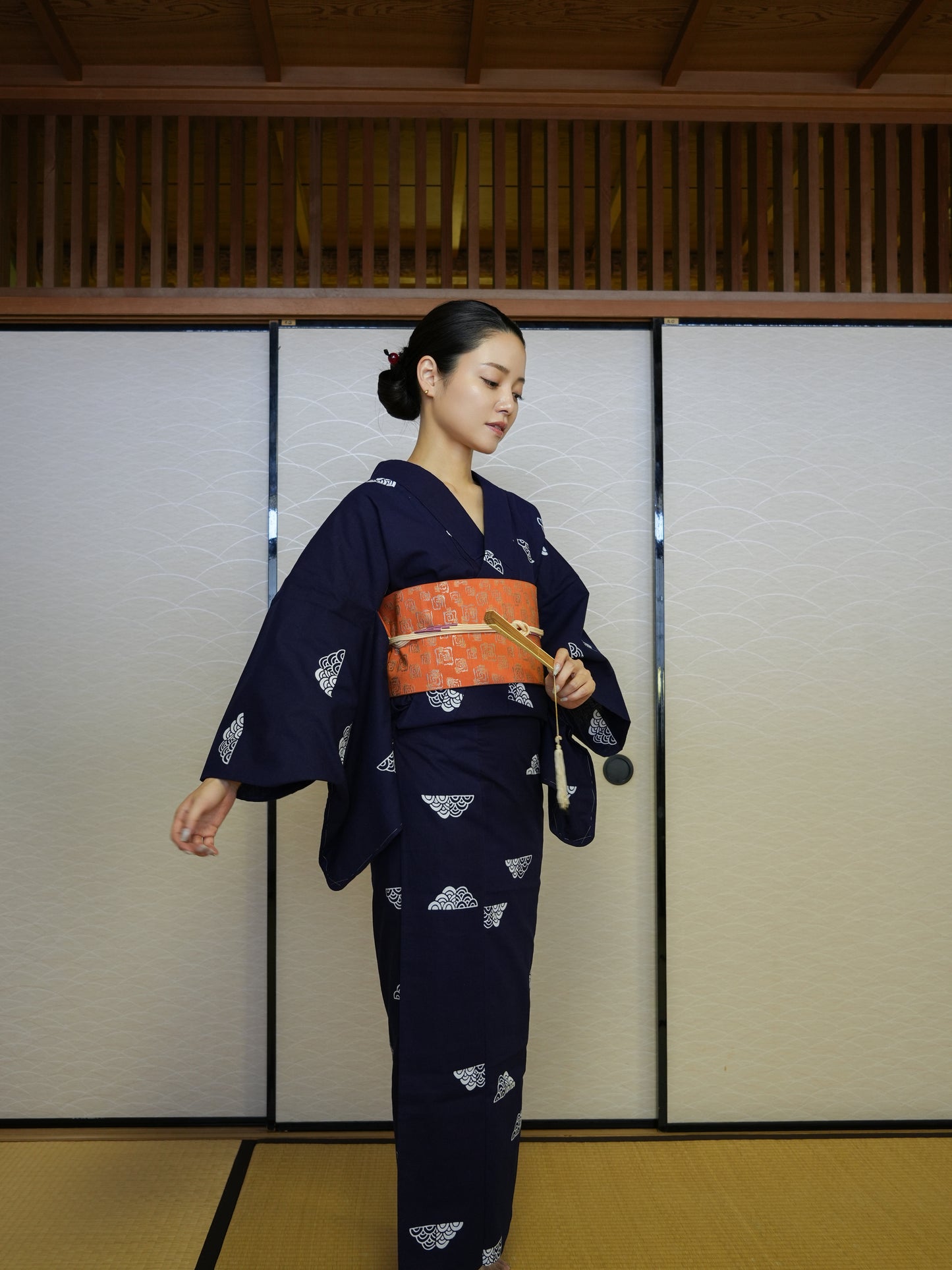 【3点セット】大人のセパレート浴衣|未使用|注染|手縫い|身長155-169cm| "Mikro"
