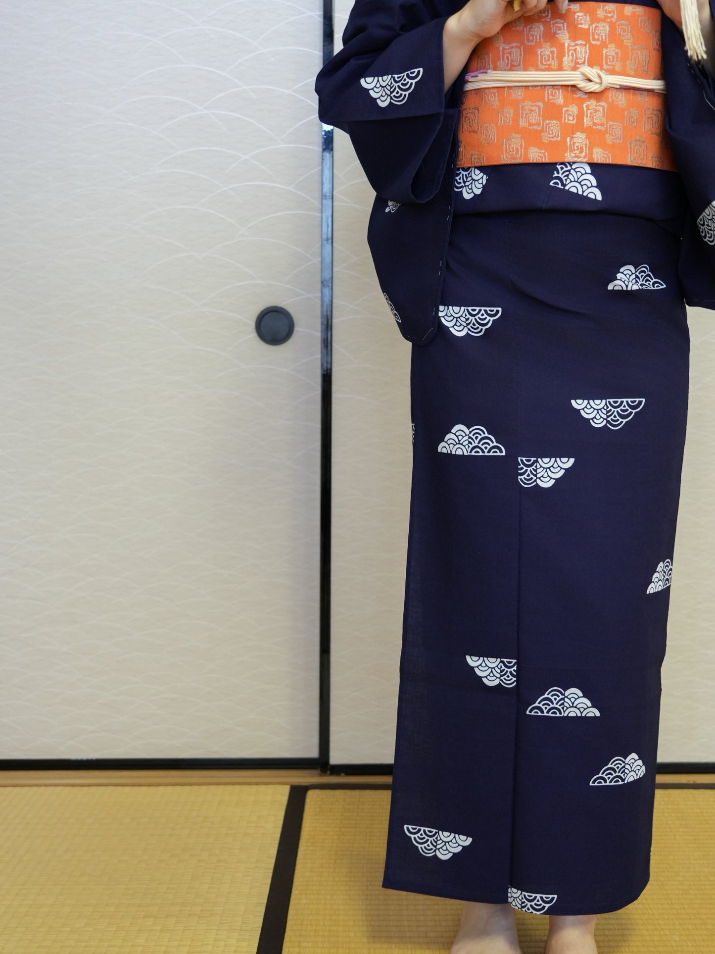 【3点セット】大人のセパレート浴衣|未使用|注染|手縫い|身長155-169cm| "Mikro"