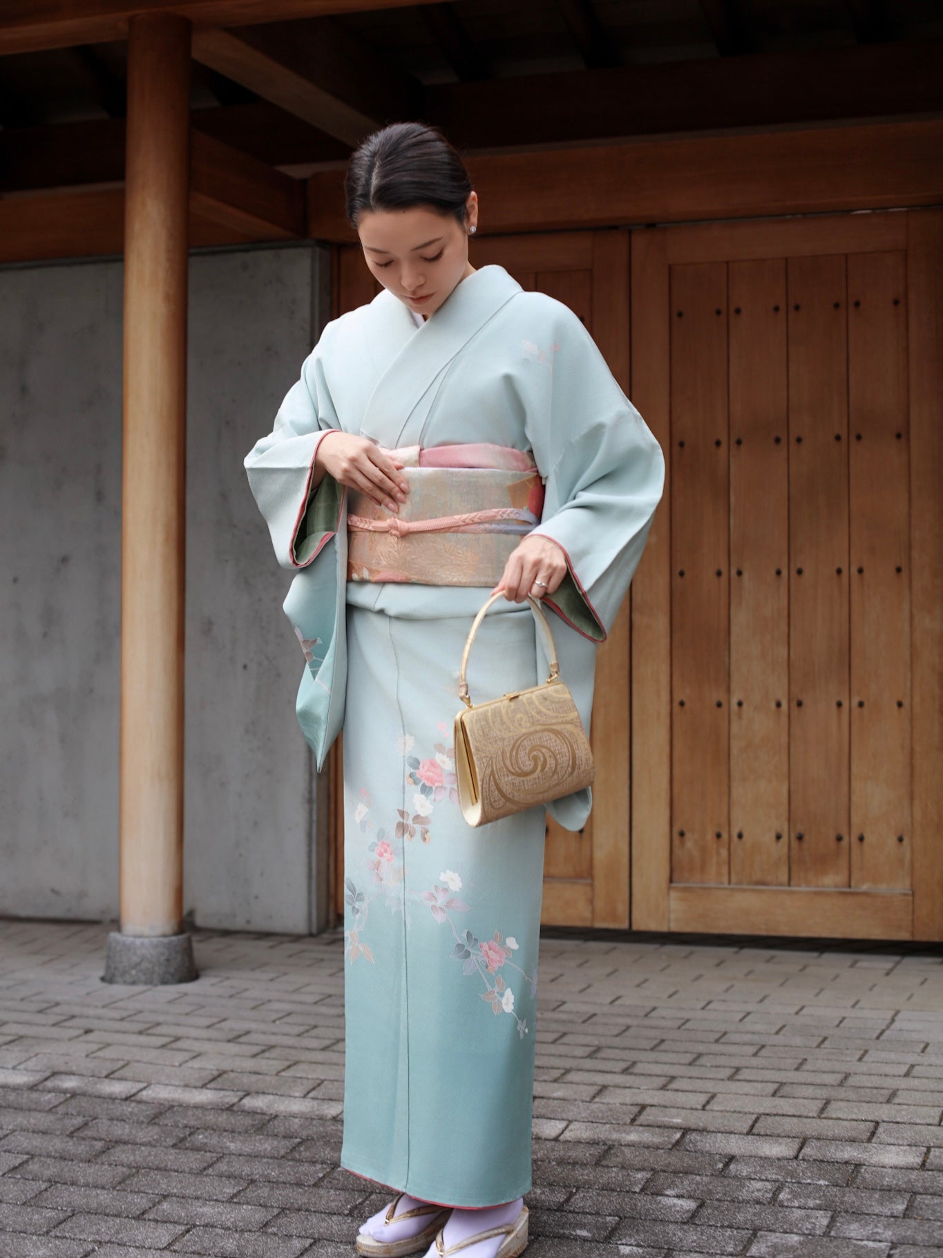 【レンタル】友禅 訪問着 11点フルセット | 身長155-171cm | セパレート着物 | 送料無料 | "Valen"
