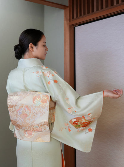 【レンタル】友禅 訪問着 11点フルセット | 身長155-171cm | セパレート着物 | 送料無料 | "Ravon"