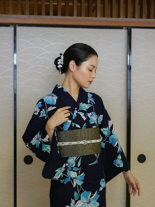 【３点セット】大人のセパレート浴衣｜注染｜手縫い｜身長155-164cm｜ "Xiora"