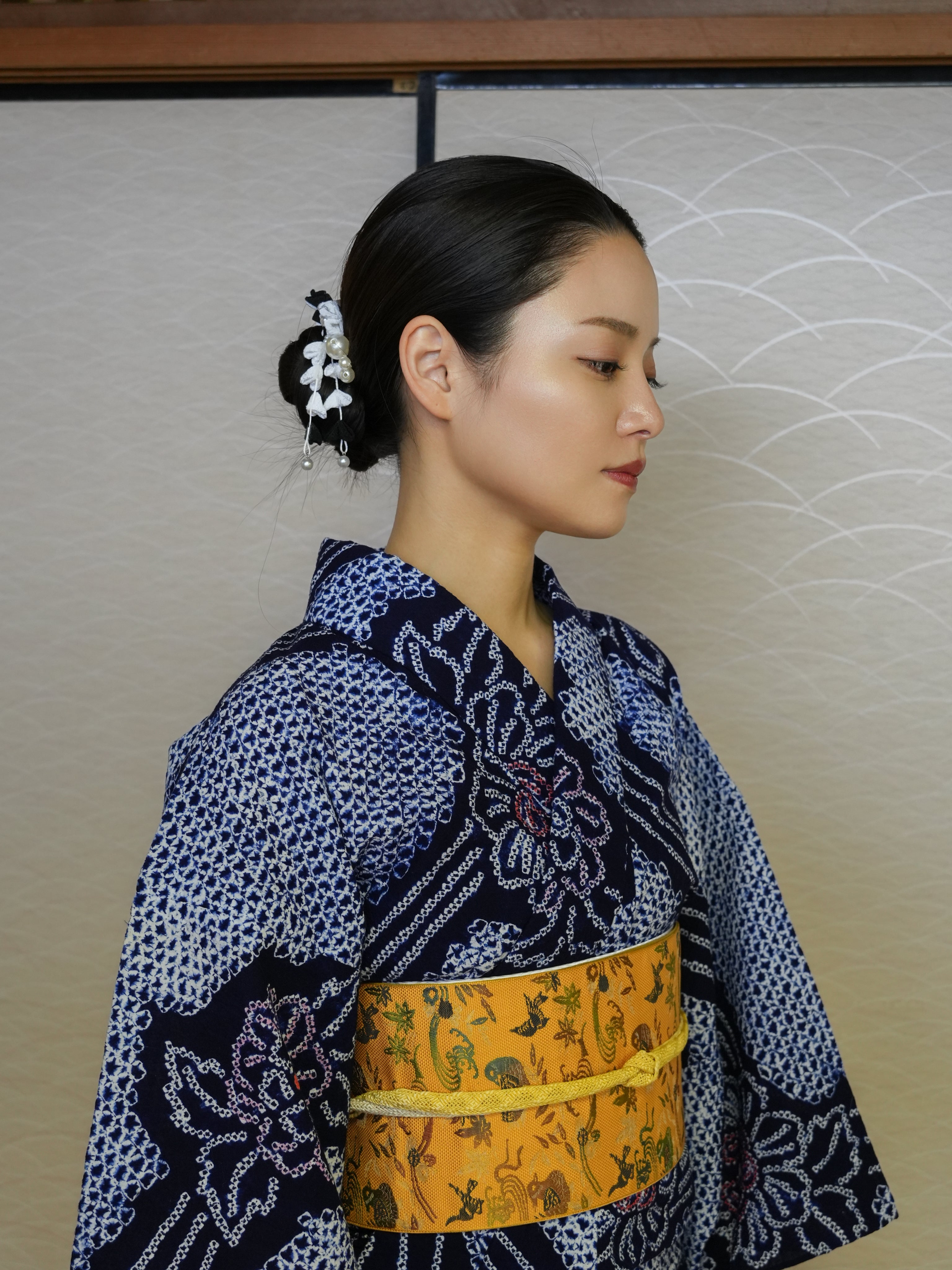 【３点セット】大人のセパレート浴衣｜有松鳴海絞り｜身長155-166cm｜ 