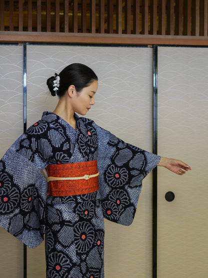【３点セット】大人のセパレート浴衣｜有松鳴海絞り｜身長155-166cm｜ "Virae"