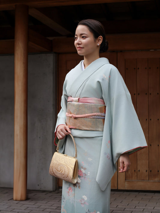 【レンタル】友禅 訪問着 11点フルセット | 身長155-171cm | セパレート着物 | 送料無料 | "Valen"
