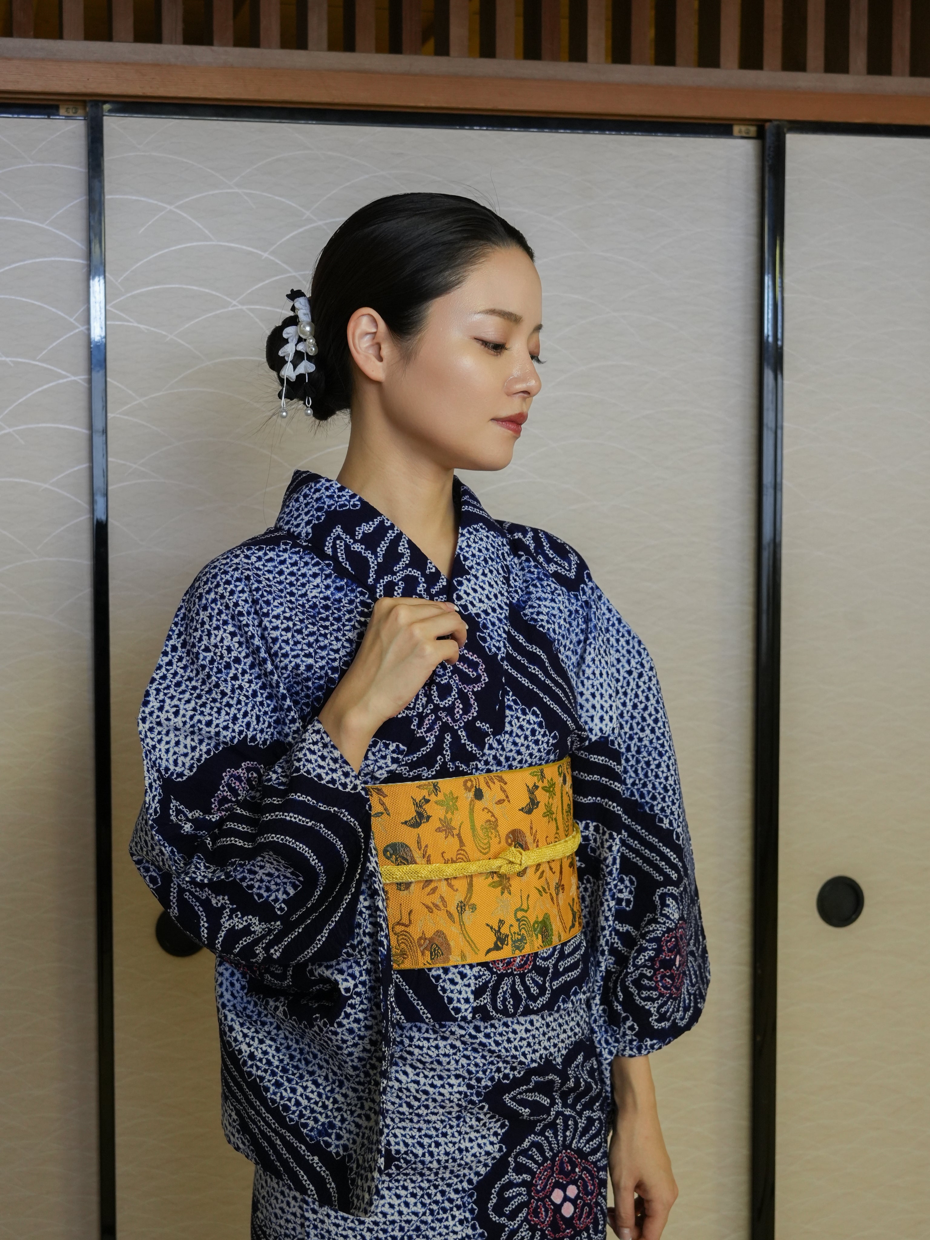 【３点セット】大人のセパレート浴衣｜有松鳴海絞り｜身長155-166cm｜ 