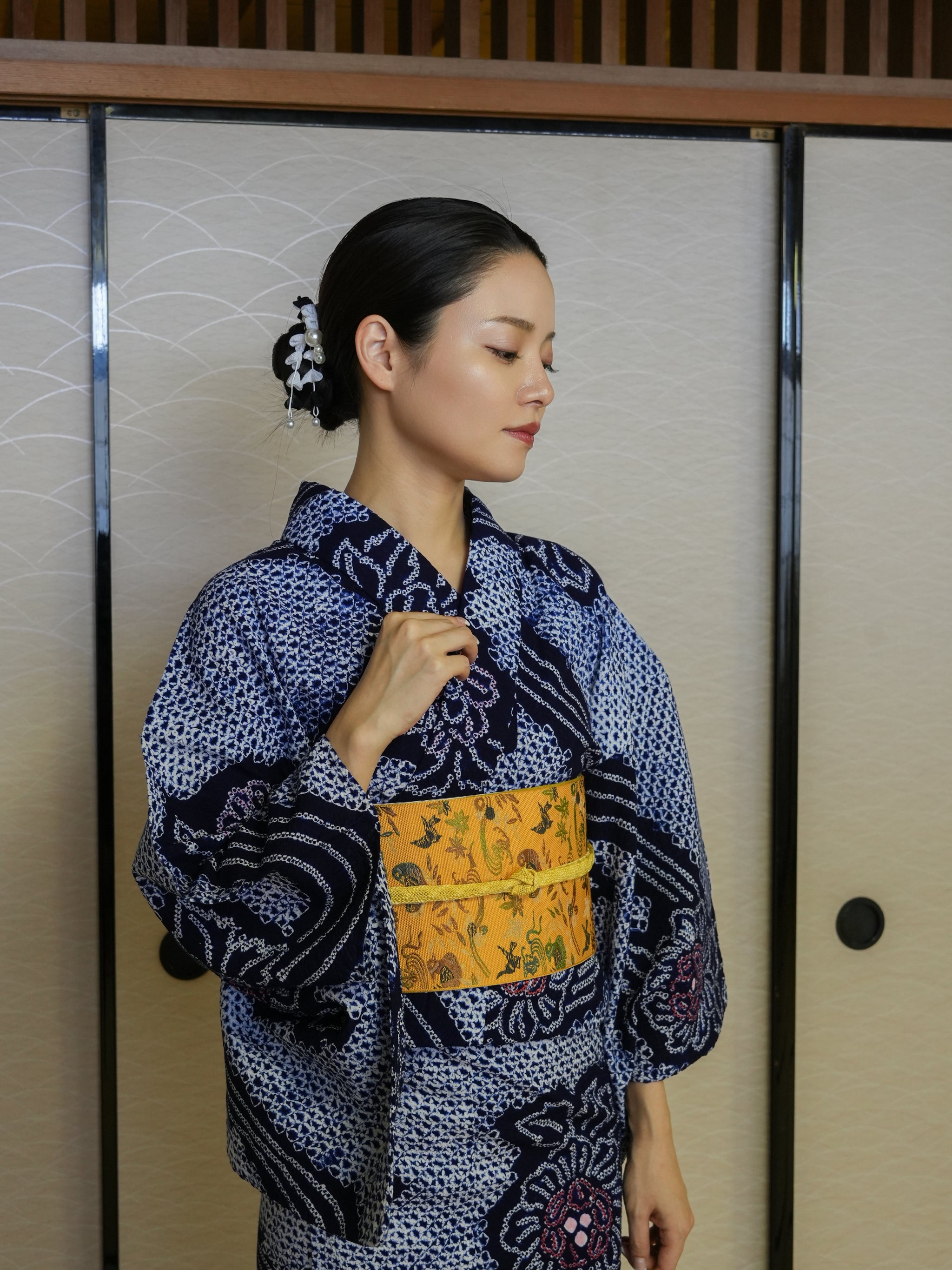 【３点セット】大人のセパレート浴衣｜有松鳴海絞り｜身長155-166cm｜ 