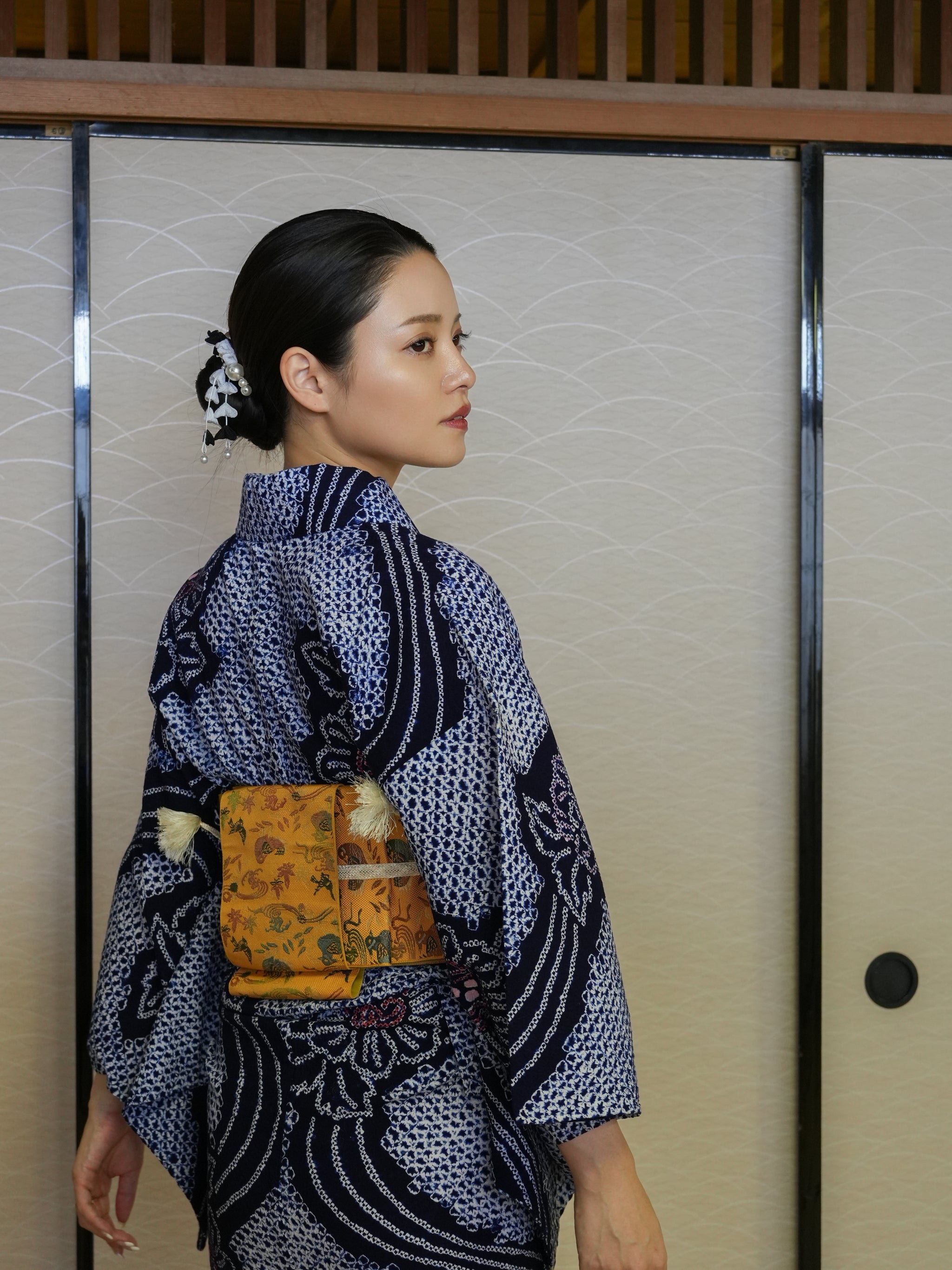 【３点セット】大人のセパレート浴衣｜有松鳴海絞り｜身長155-166cm｜ 