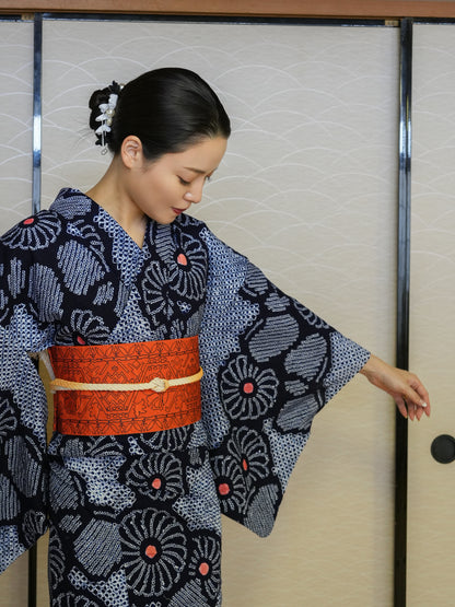 【３点セット】大人のセパレート浴衣｜有松鳴海絞り｜身長155-166cm｜ "Virae"