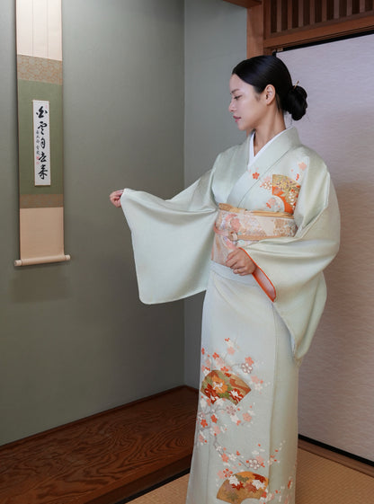 【レンタル】友禅 訪問着 11点フルセット | 身長155-171cm | セパレート着物 | 送料無料 | "Ravon"