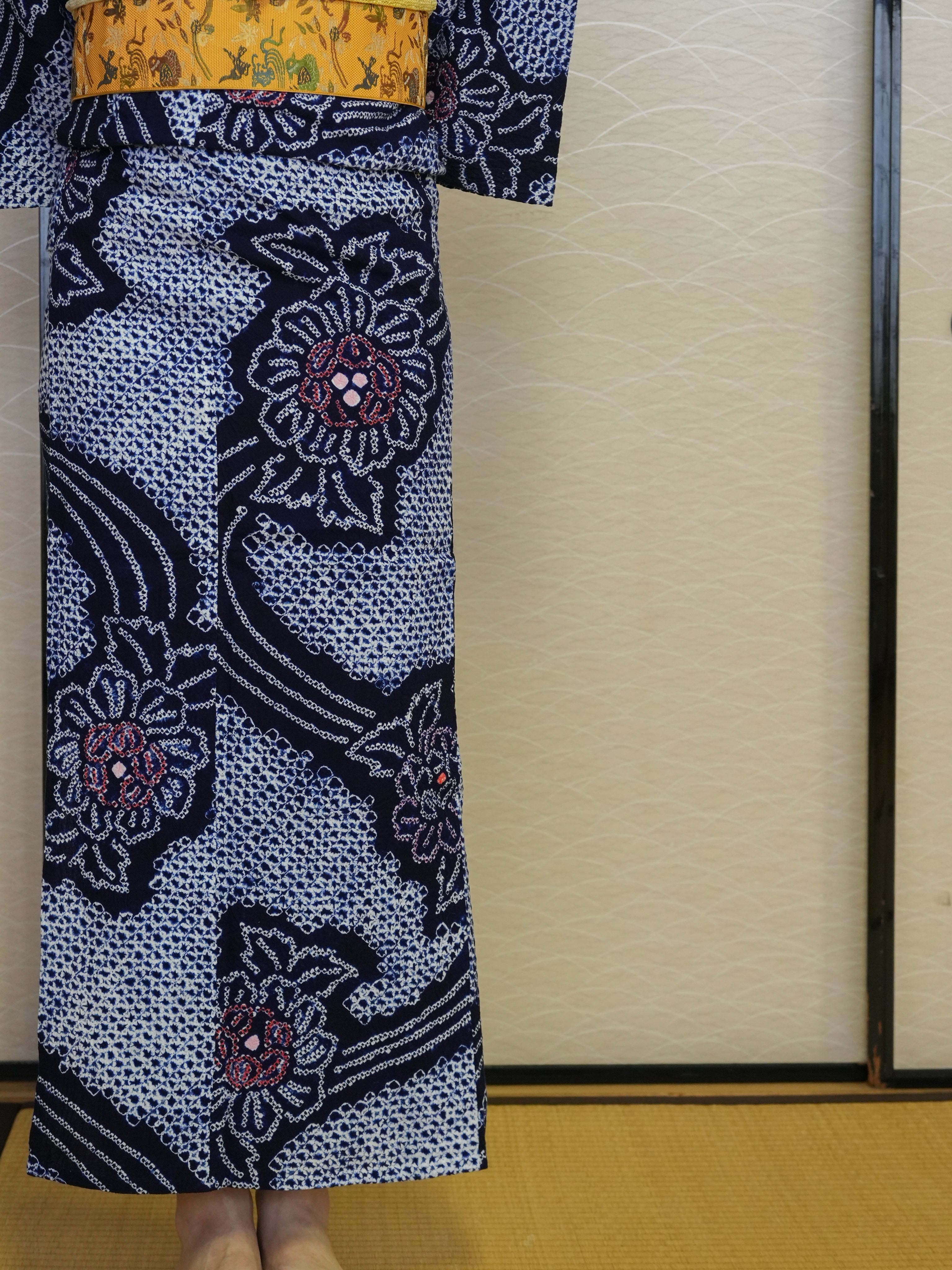 【３点セット】大人のセパレート浴衣｜有松鳴海絞り｜身長155-166cm｜ 