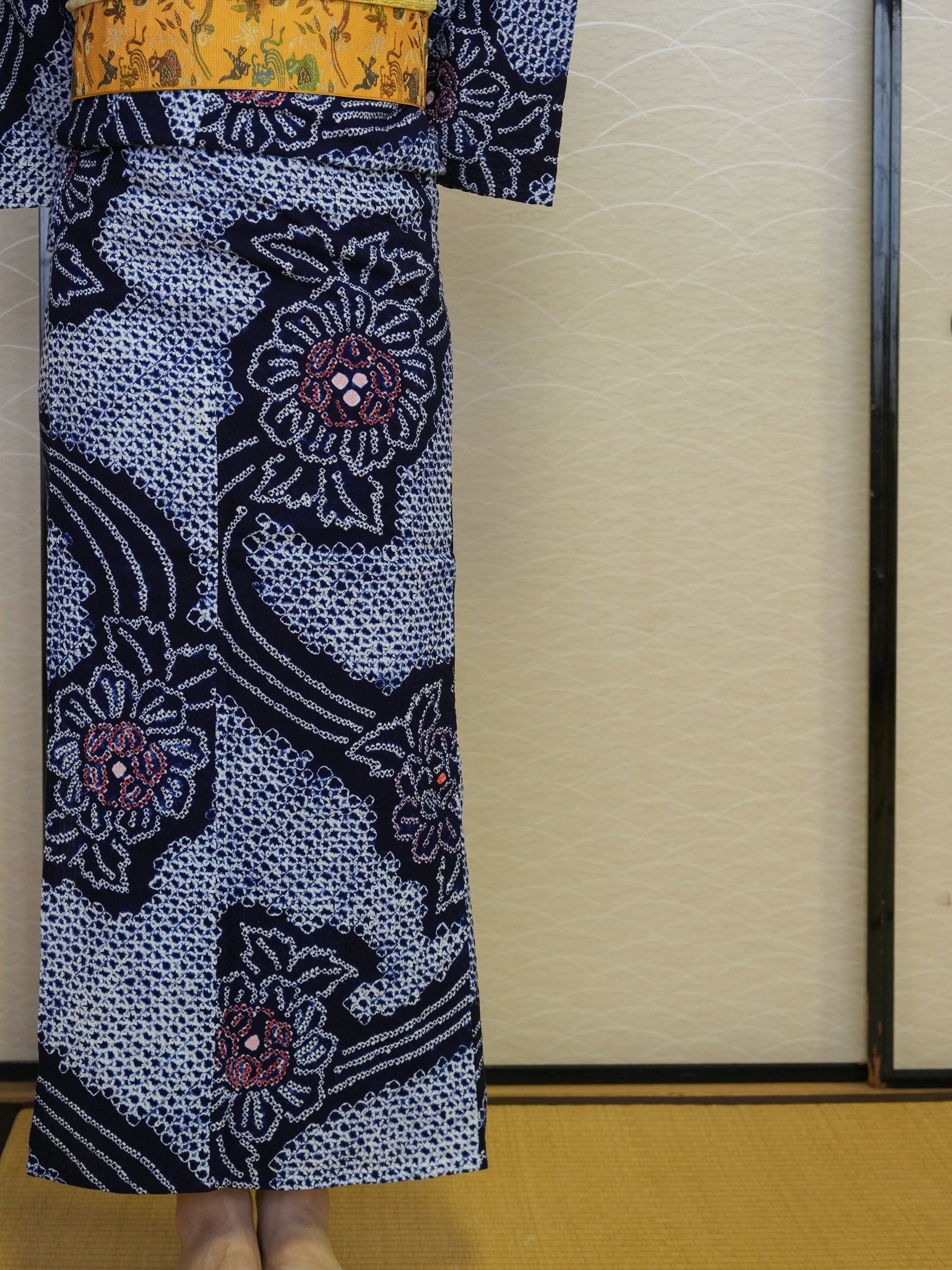 【３点セット】大人のセパレート浴衣｜有松鳴海絞り｜身長155-166cm｜ 
