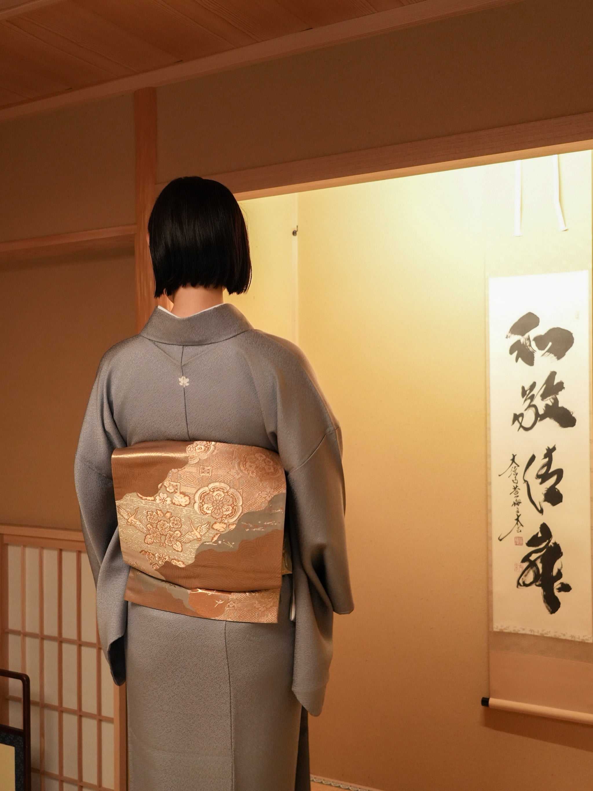 【はじめてのフルセット】色無地  一つ紋（フォーマル）｜身長155-171cm｜セパレート着物｜ 