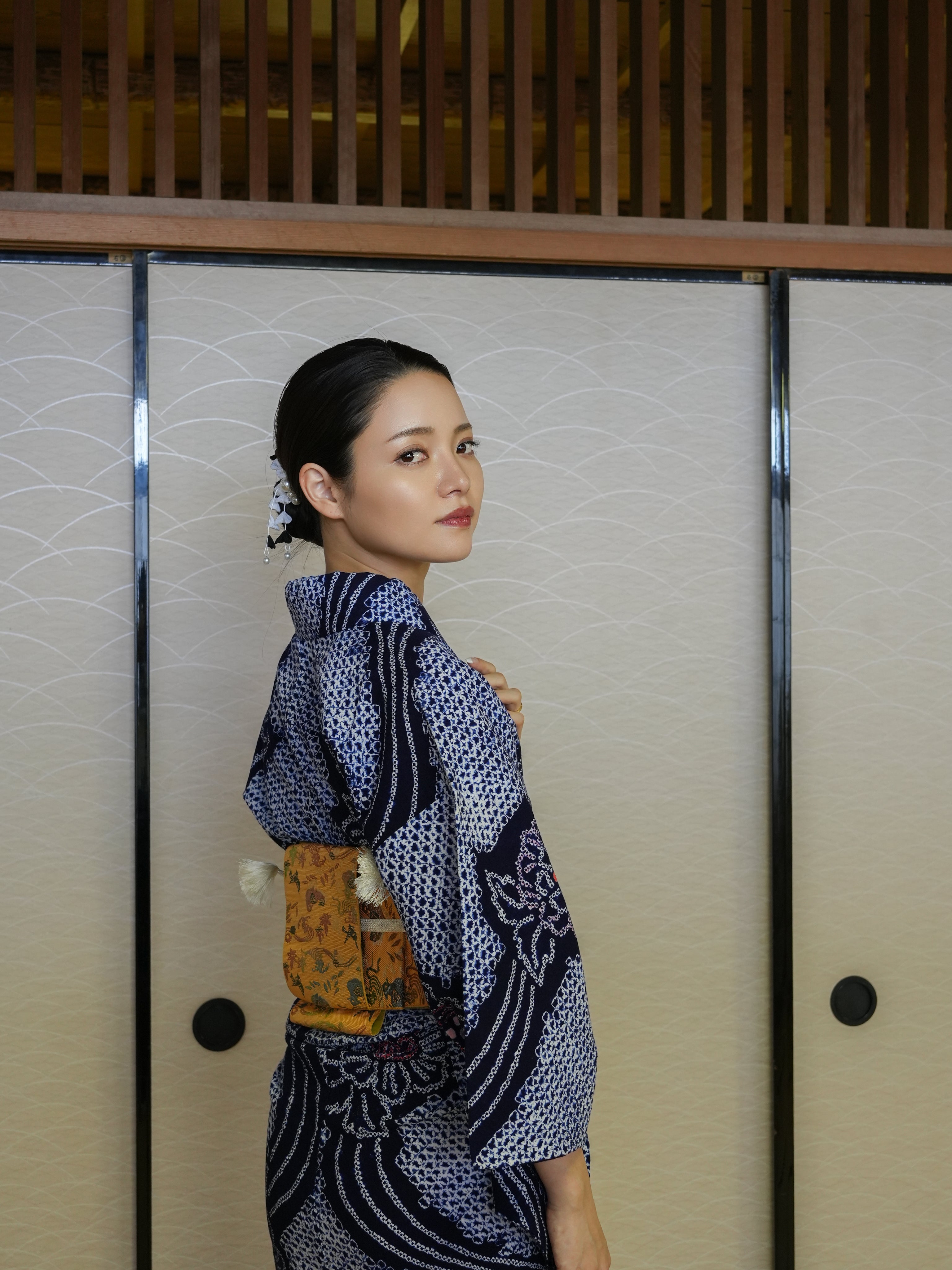 【３点セット】大人のセパレート浴衣｜有松鳴海絞り｜身長155-166cm｜ 