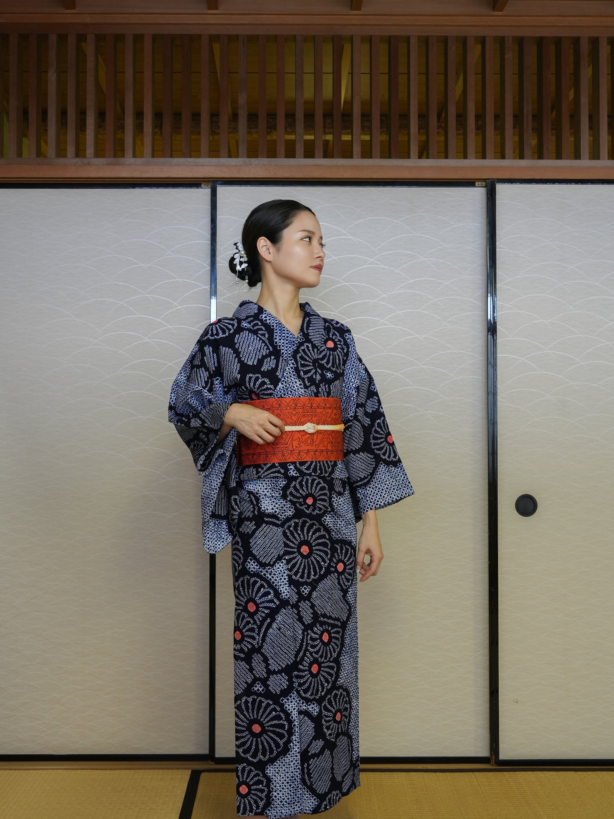 【３点セット】大人のセパレート浴衣｜有松鳴海絞り｜身長155-166cm｜ 