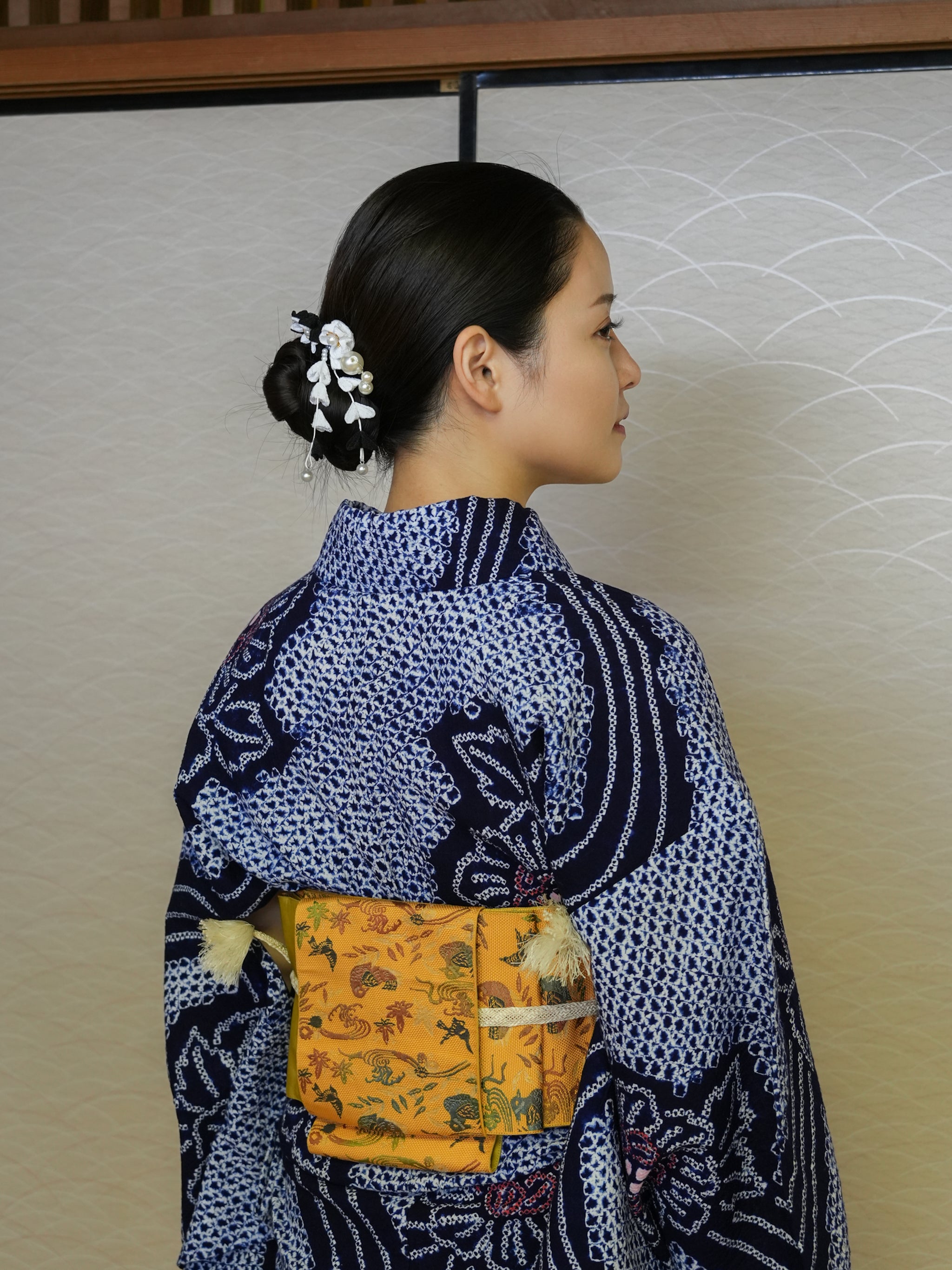 【３点セット】大人のセパレート浴衣｜有松鳴海絞り｜身長155-166cm｜ 