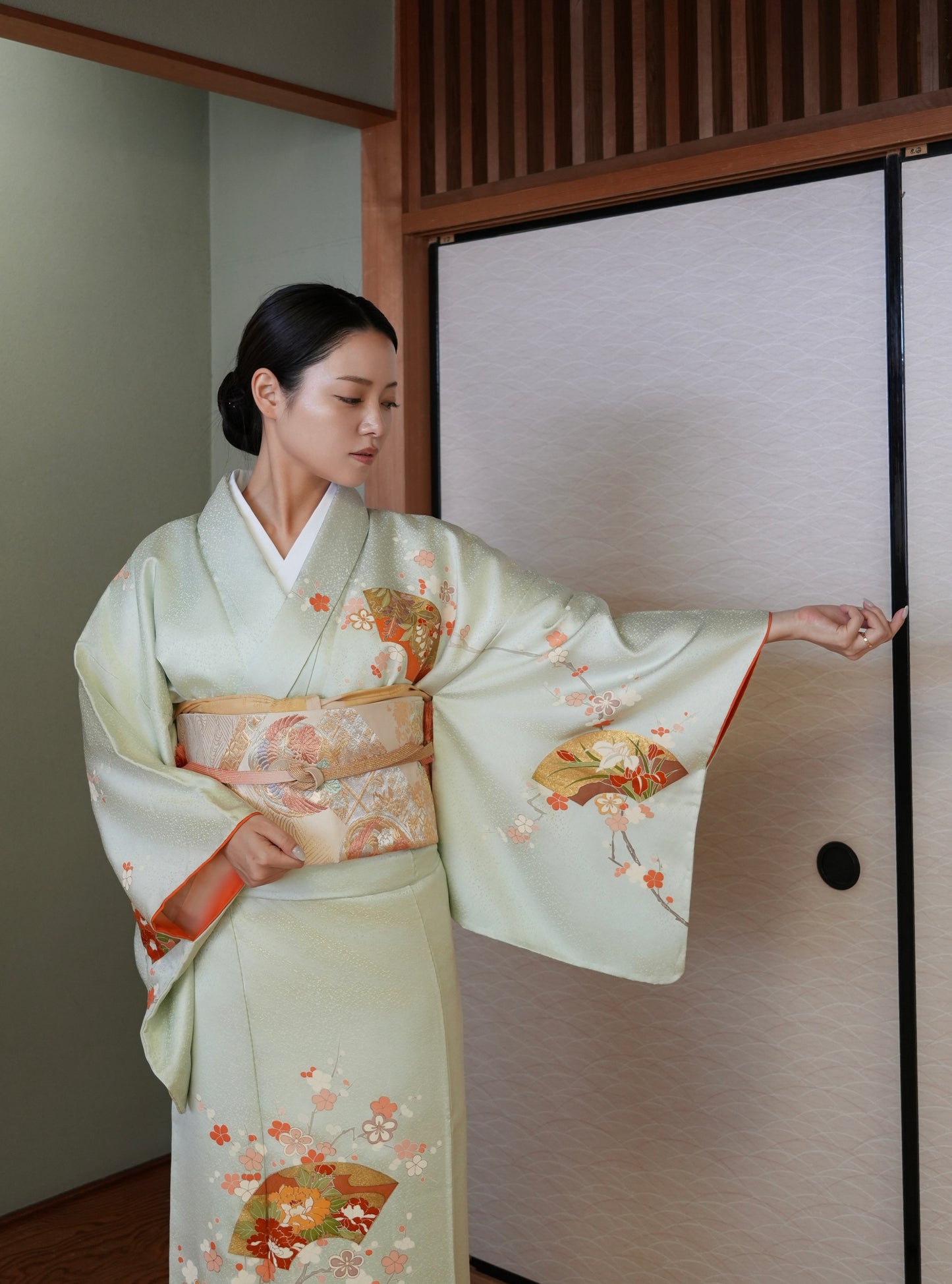 【レンタル】友禅 訪問着 11点フルセット | 身長155-171cm | セパレート着物 | 送料無料 | "Ravon"