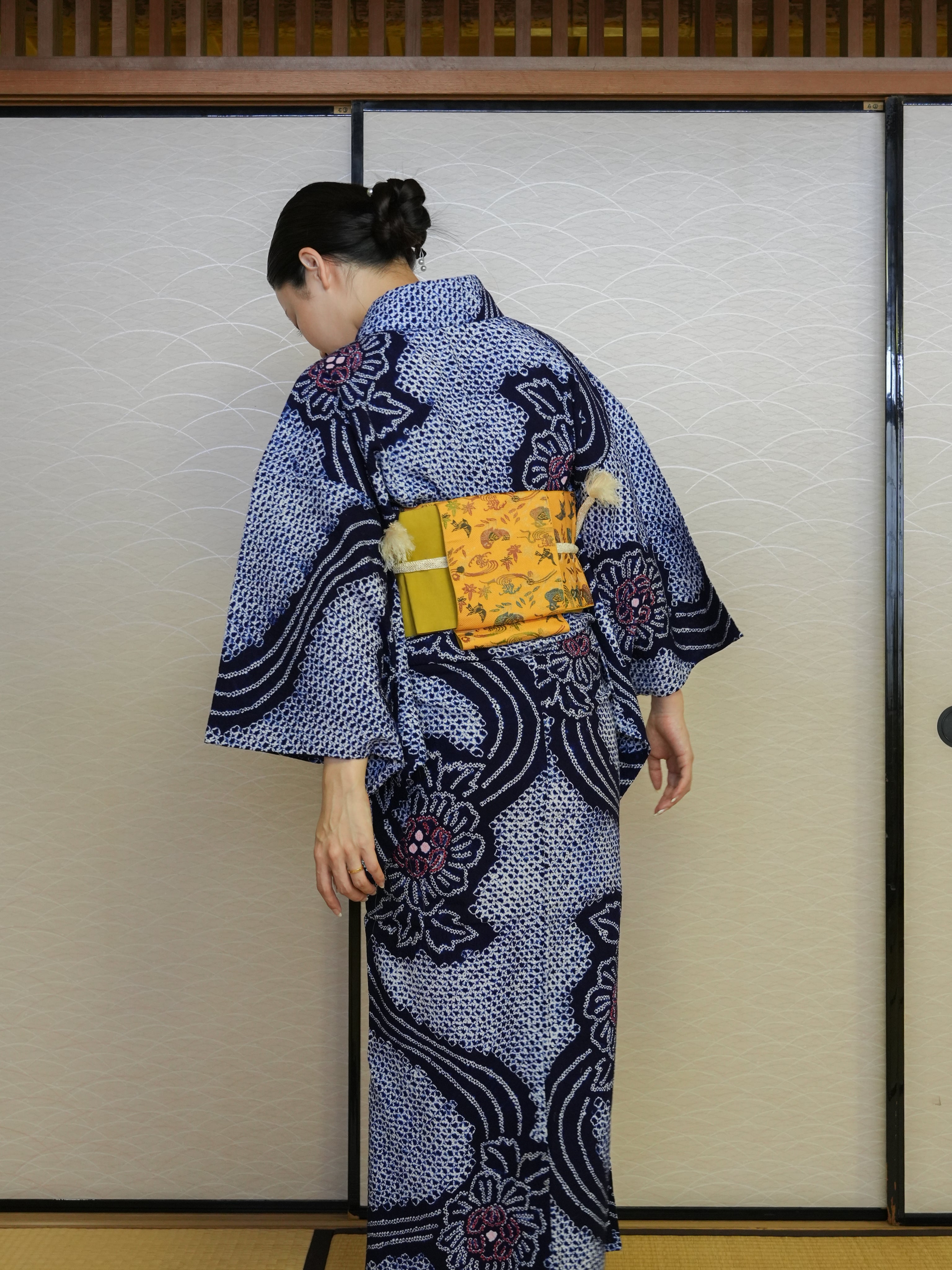 【３点セット】大人のセパレート浴衣｜有松鳴海絞り｜身長155-166cm｜ 