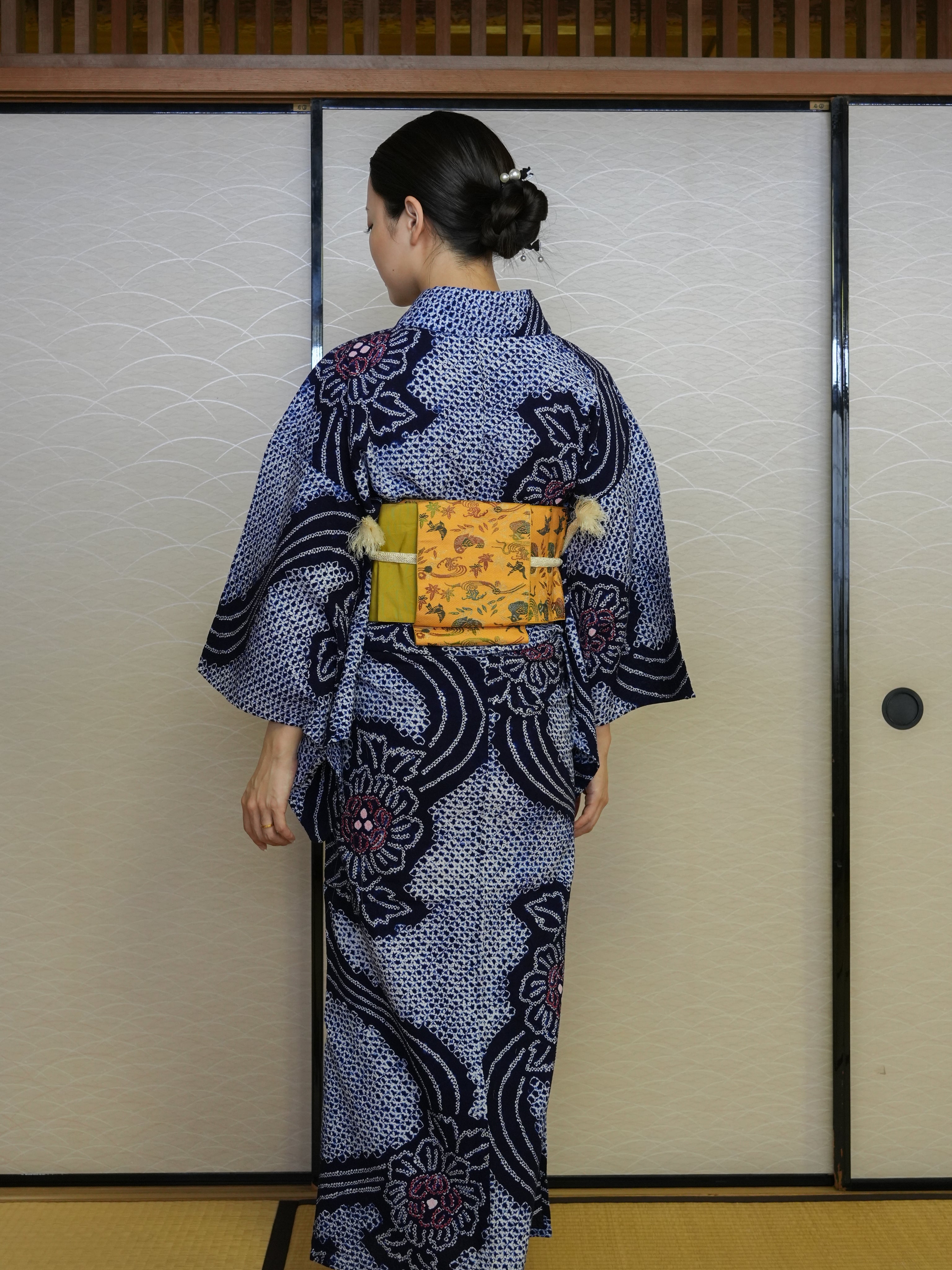 【３点セット】大人のセパレート浴衣｜有松鳴海絞り｜身長155-166cm｜ 