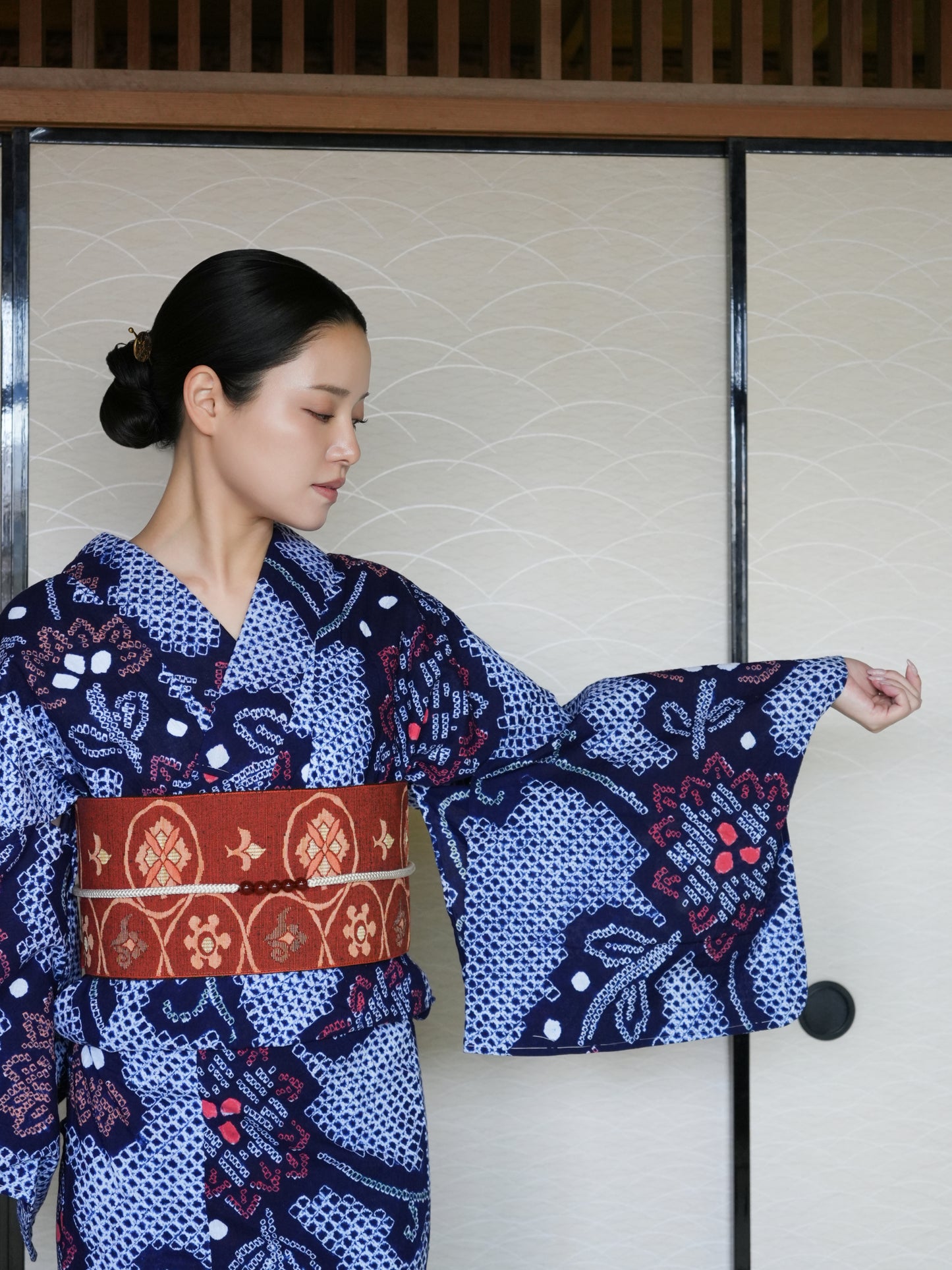 大人のセパレート浴衣４点セット｜有松鳴海絞り｜身長150-178cm｜Viron