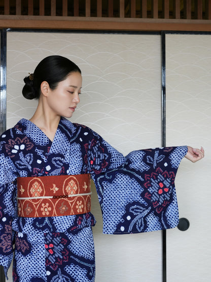 大人のセパレート浴衣４点セット｜有松鳴海絞り｜身長150-178cm｜Viron