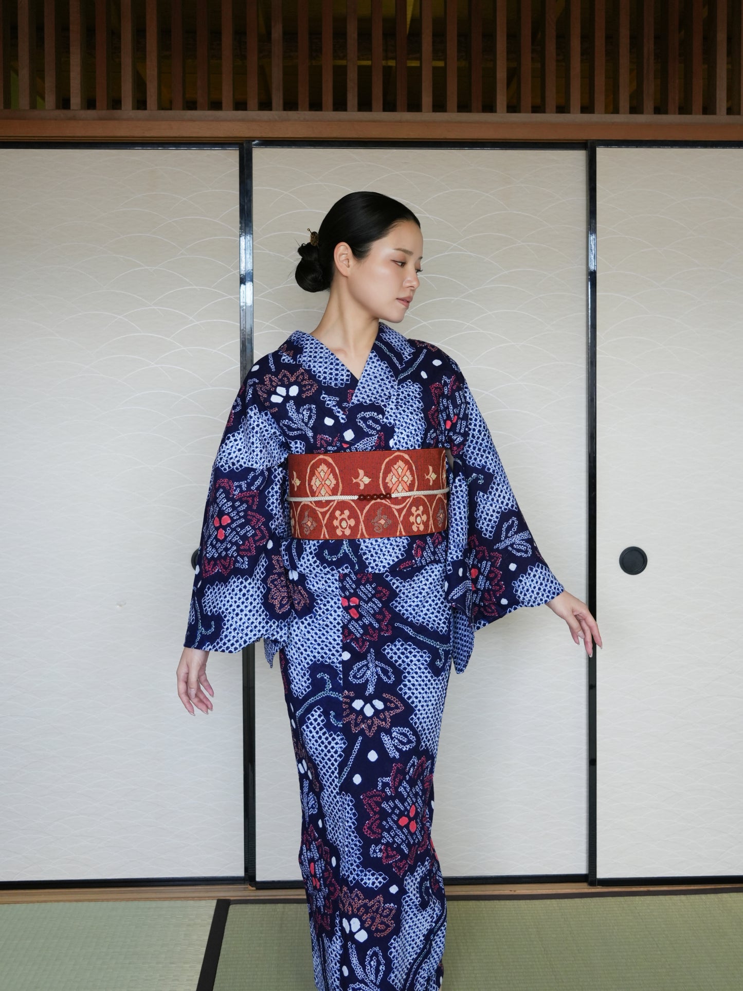 大人のセパレート浴衣４点セット｜有松鳴海絞り｜身長150-178cm｜Viron