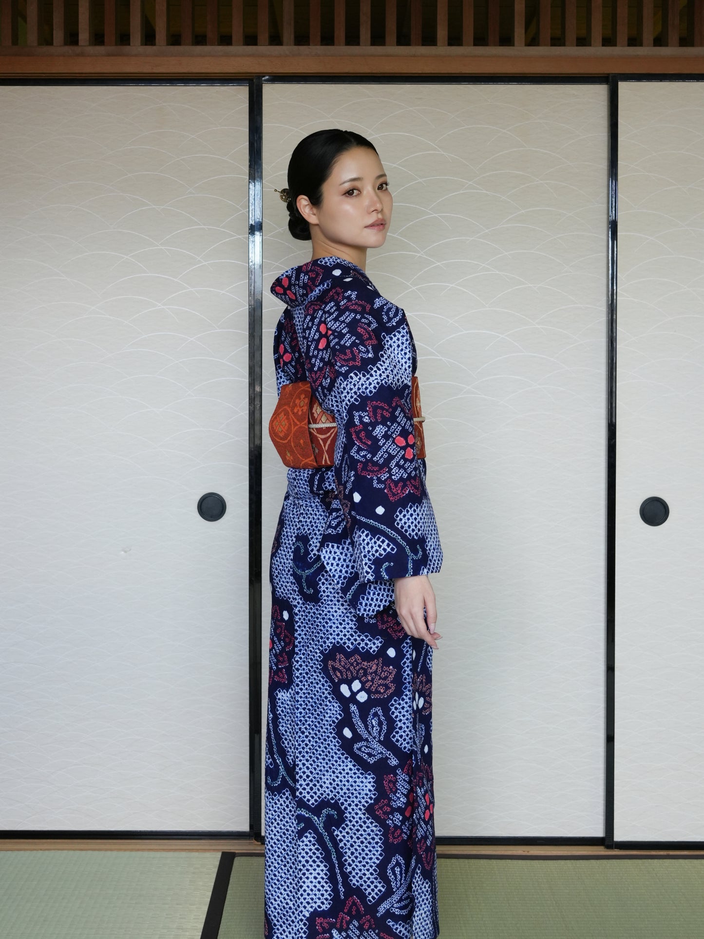 大人のセパレート浴衣４点セット｜有松鳴海絞り｜身長150-178cm｜Viron