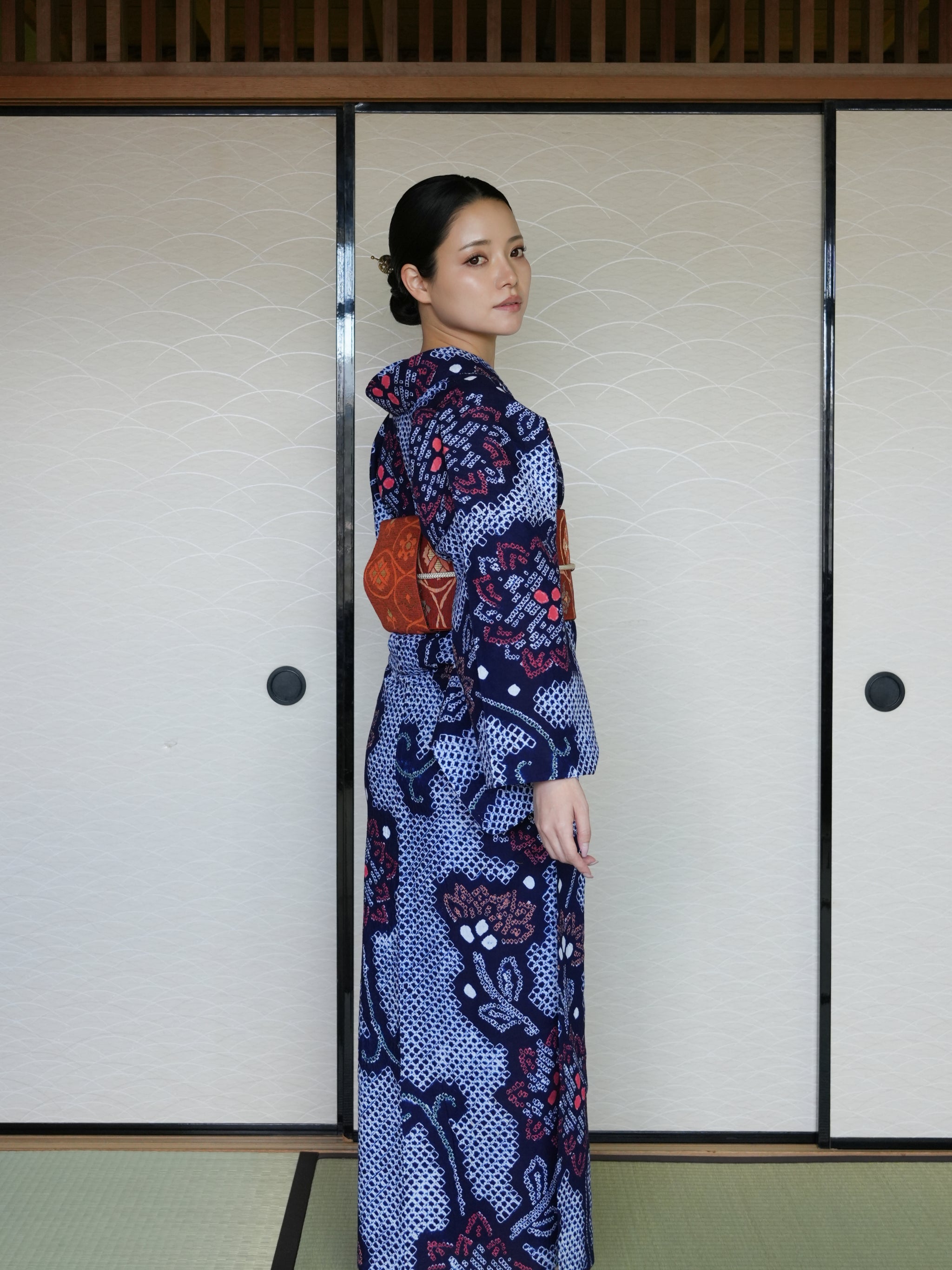 大人のセパレート浴衣４点セット｜有松鳴海絞り｜身長150-178cm｜Viron