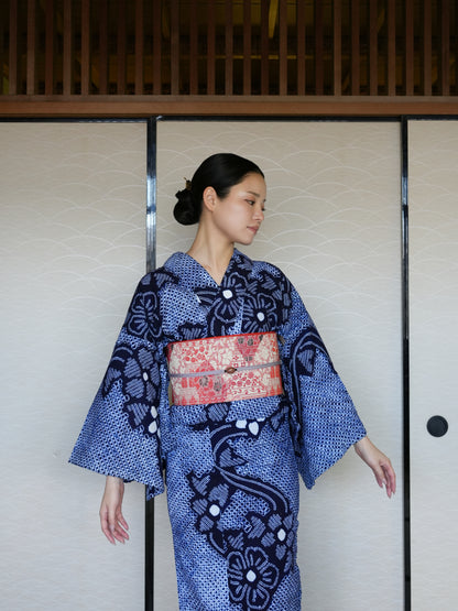 大人のセパレート浴衣４点セット｜有松鳴海絞り｜身長150-165.5cm｜Zivon