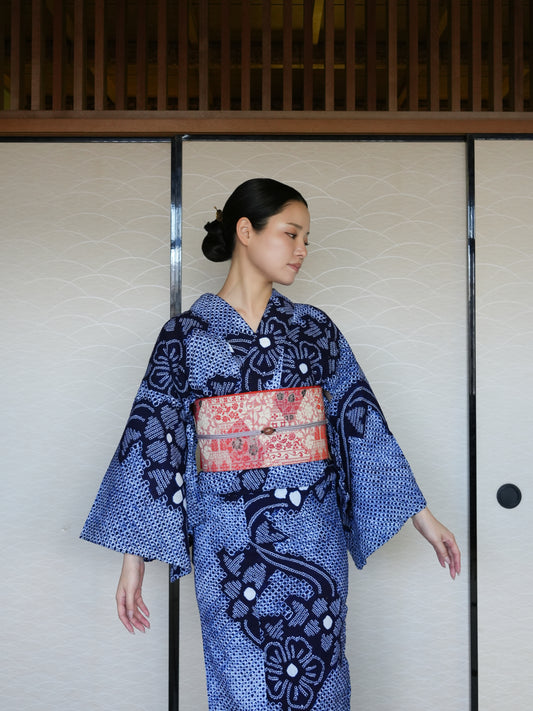 大人のセパレート浴衣４点セット｜有松鳴海絞り｜身長150-165.5cm｜Zivon