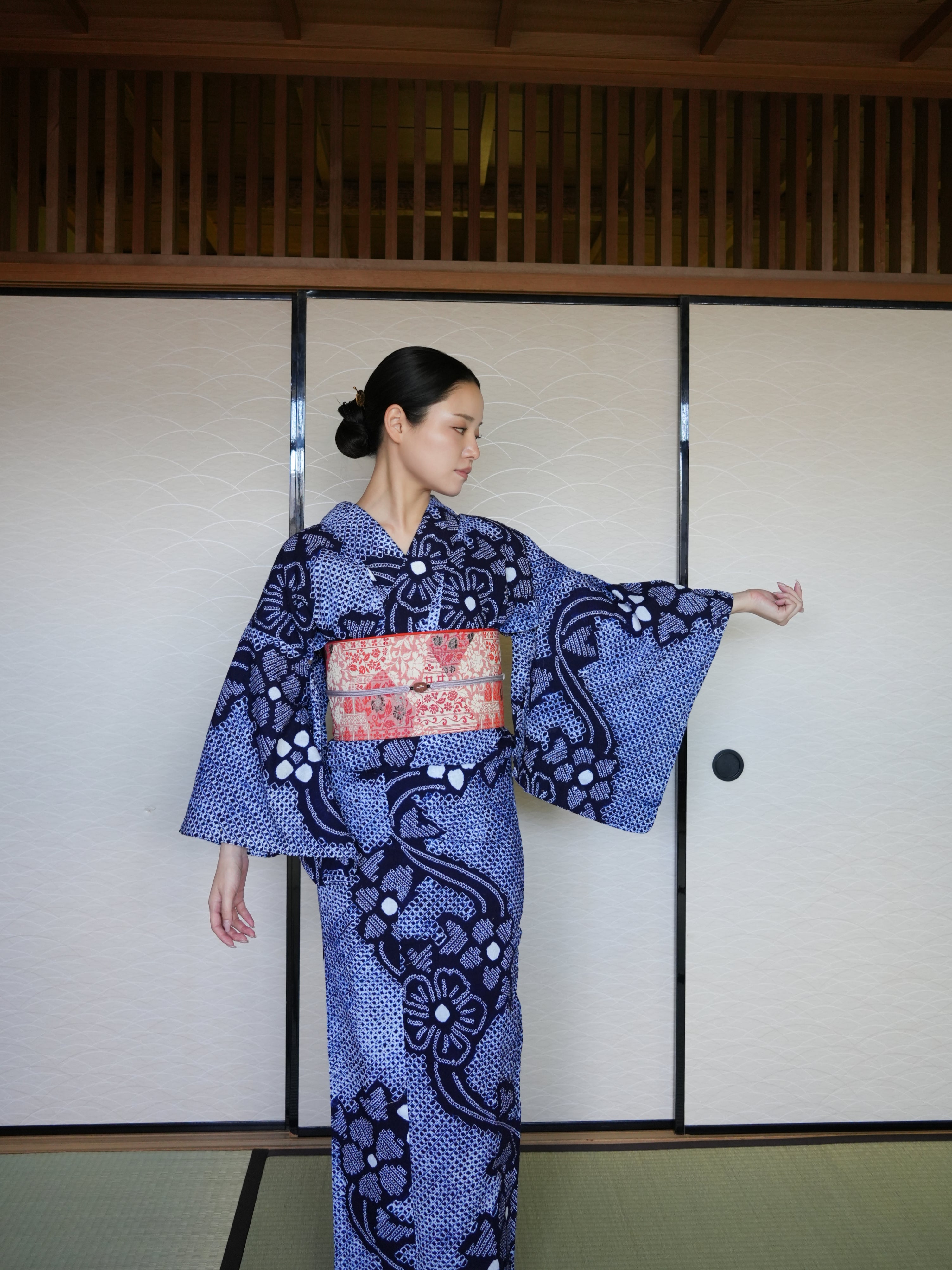大人のセパレート浴衣４点セット｜有松鳴海絞り｜身長150-165.5cm｜Zivon