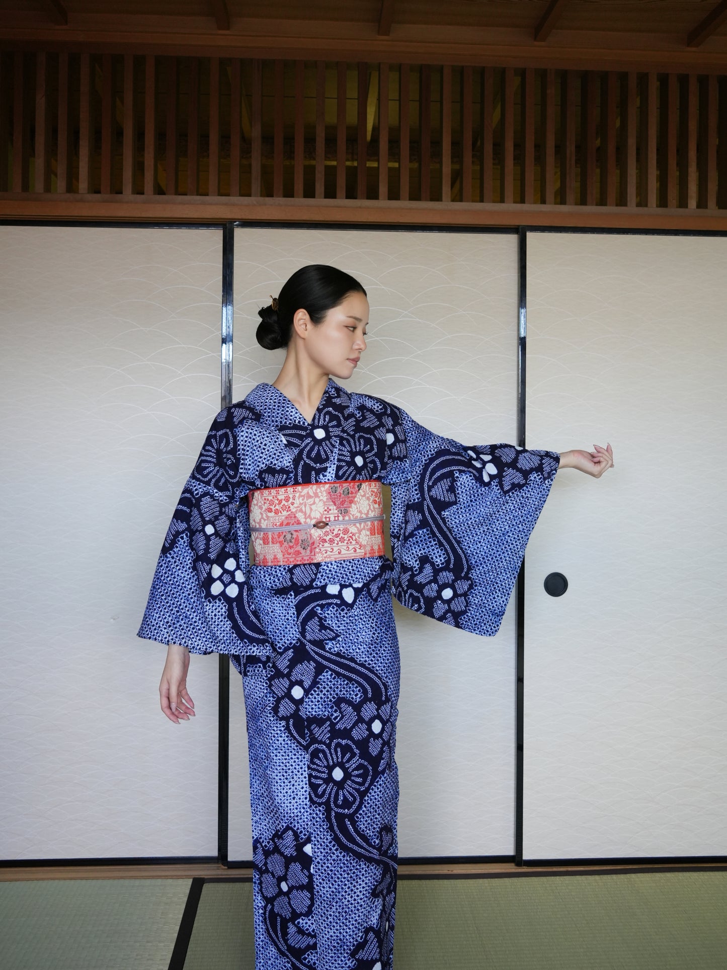大人のセパレート浴衣４点セット｜有松鳴海絞り｜身長150-165.5cm｜Zivon