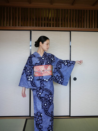 大人のセパレート浴衣４点セット｜有松鳴海絞り｜身長150-165.5cm｜Zivon