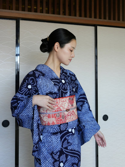 大人のセパレート浴衣４点セット｜有松鳴海絞り｜身長150-165.5cm｜Zivon