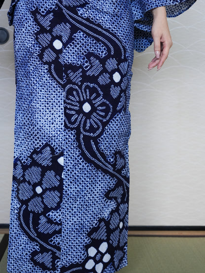 大人のセパレート浴衣４点セット｜有松鳴海絞り｜身長150-165.5cm｜Zivon