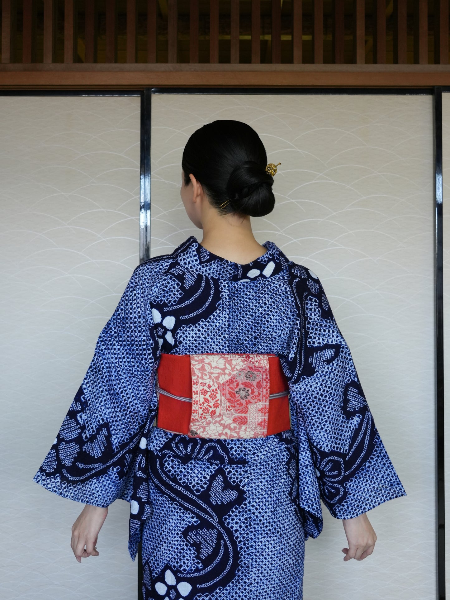 大人のセパレート浴衣４点セット｜有松鳴海絞り｜身長150-165.5cm｜Zivon