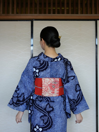 大人のセパレート浴衣４点セット｜有松鳴海絞り｜身長150-165.5cm｜Zivon