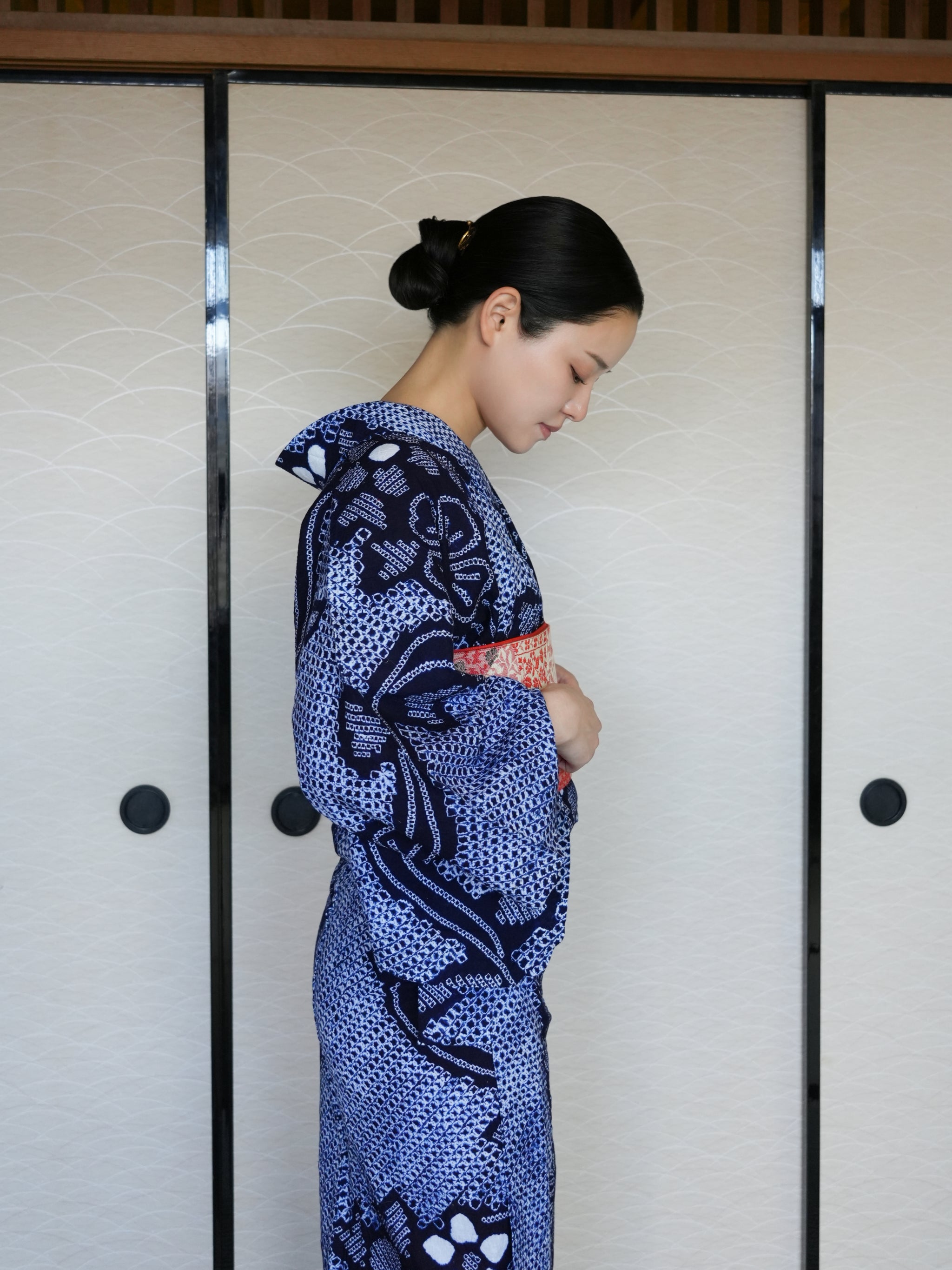 大人のセパレート浴衣４点セット｜有松鳴海絞り｜身長150-165.5cm｜Zivon