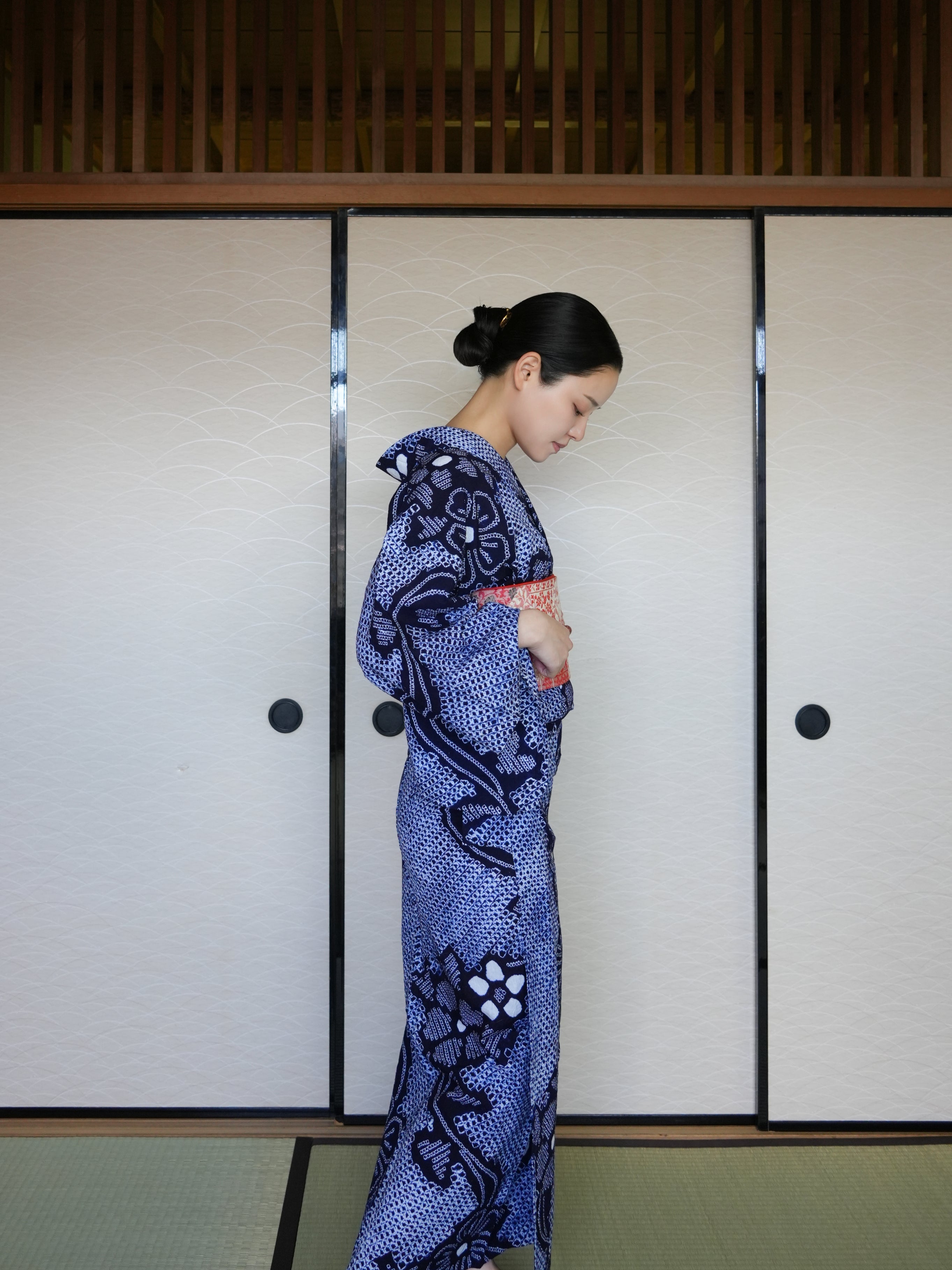 大人のセパレート浴衣４点セット｜有松鳴海絞り｜身長150-165.5cm｜Zivon