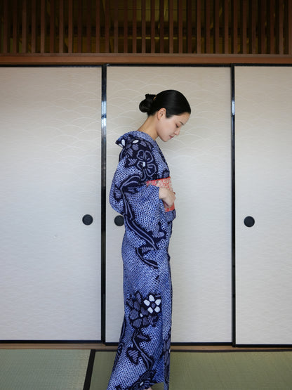大人のセパレート浴衣４点セット｜有松鳴海絞り｜身長150-165.5cm｜Zivon