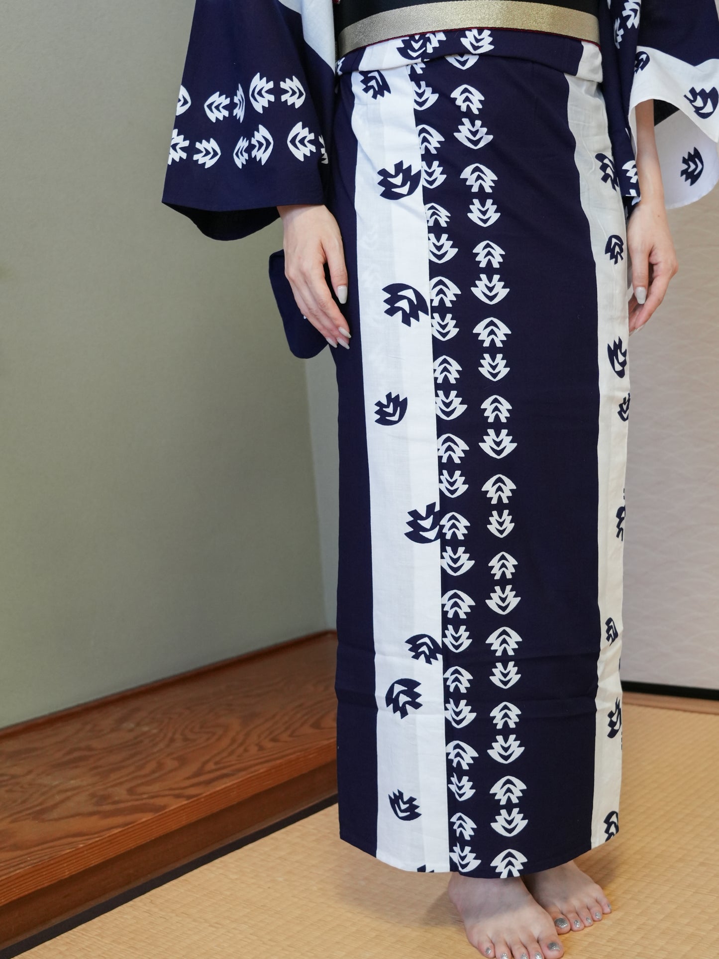 【３点セット】大人のセパレート浴衣｜｜注染｜手縫い｜身長155-166cm｜ "Silvo"