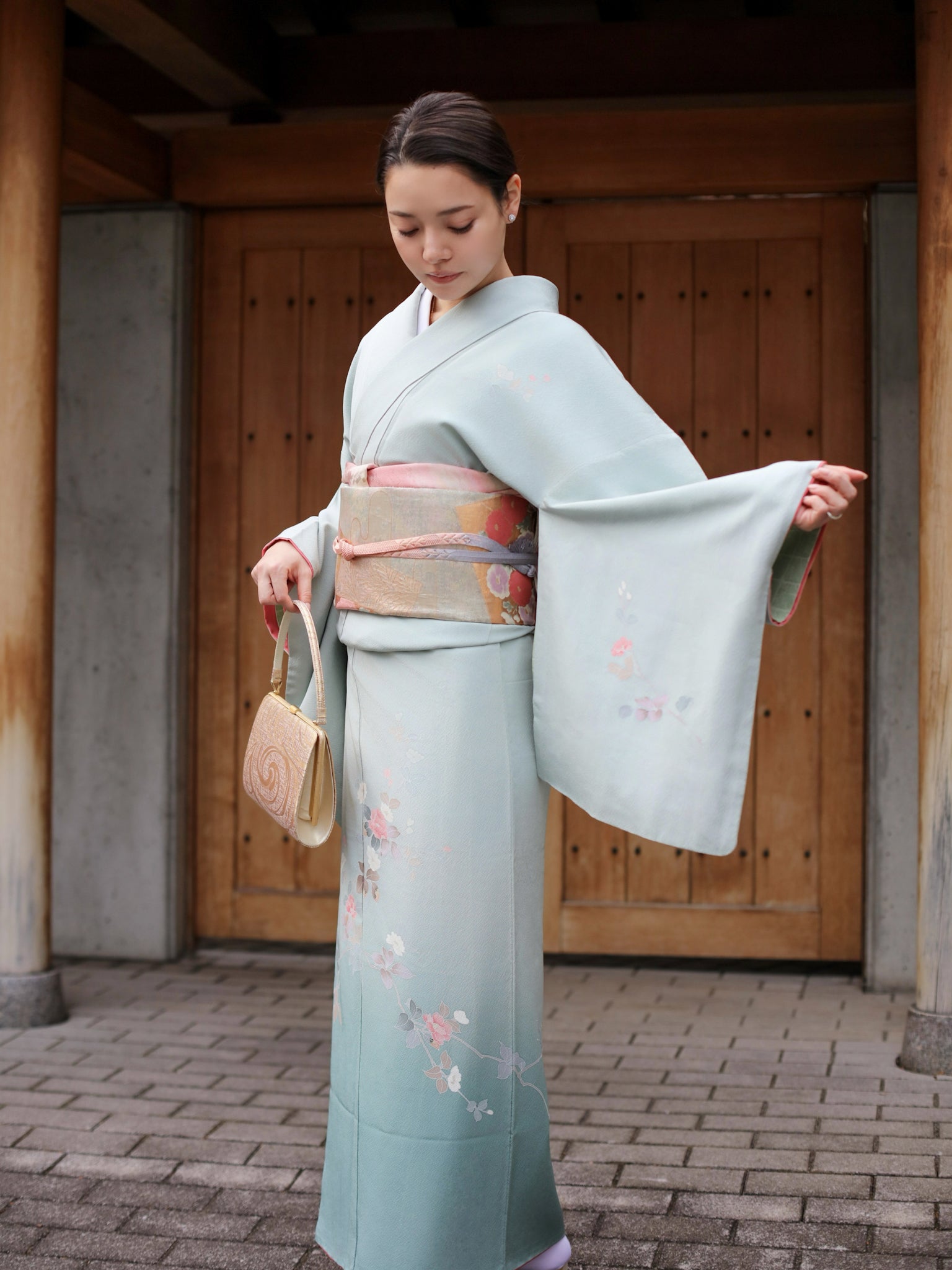 【レンタル】友禅 訪問着 11点フルセット | 身長155-171cm | セパレート着物 | 