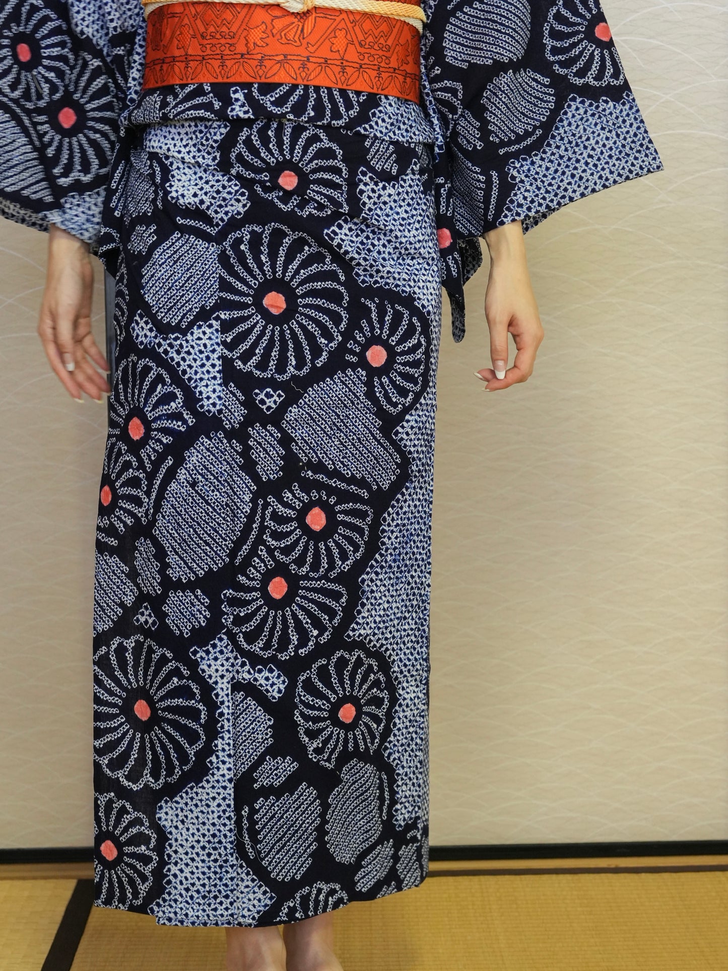 【３点セット】大人のセパレート浴衣｜有松鳴海絞り｜身長155-166cm｜ "Virae"