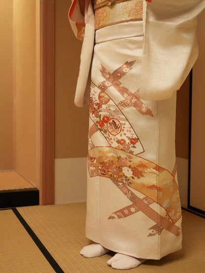 【レンタル】友禅 訪問着 11点フルセット | 身長155-164cm | セパレート着物 | "Viora"