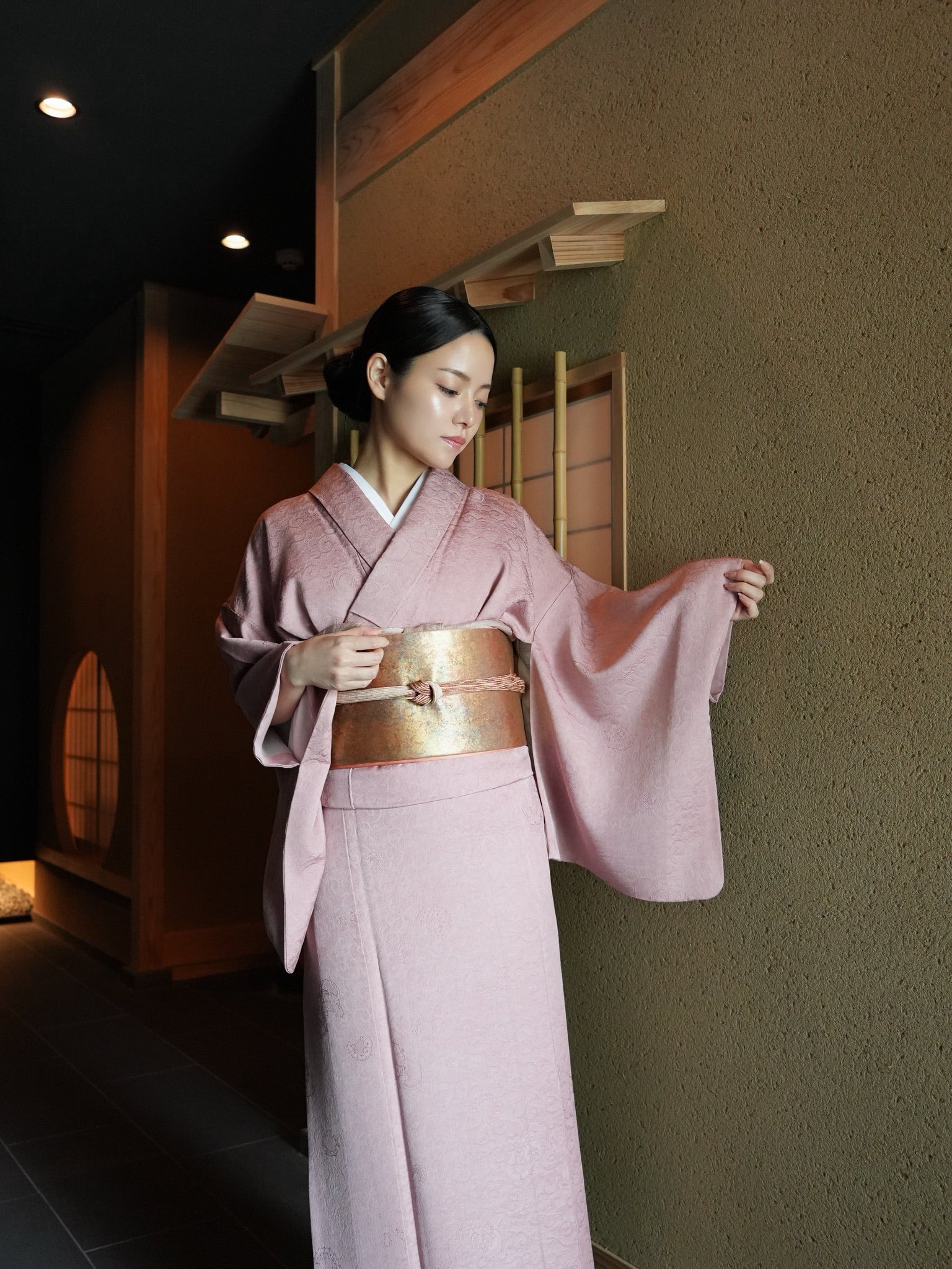 【はじめてのフルセット】色無地  一つ紋（フォーマル）｜身長155-165cm｜セパレート着物｜ 