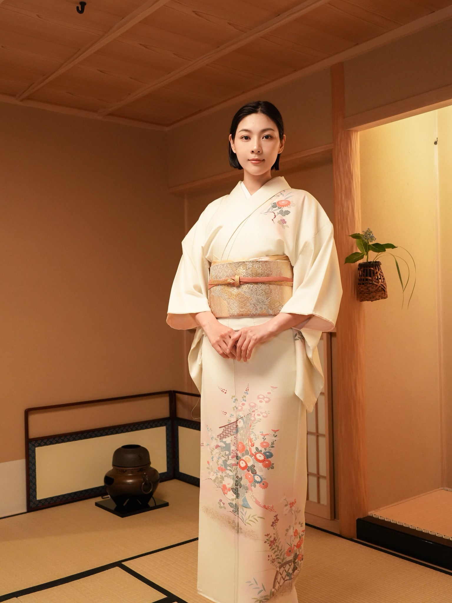 【レンタル】友禅 訪問着 11点フルセット | 身長155-174cm | セパレート着物 |
