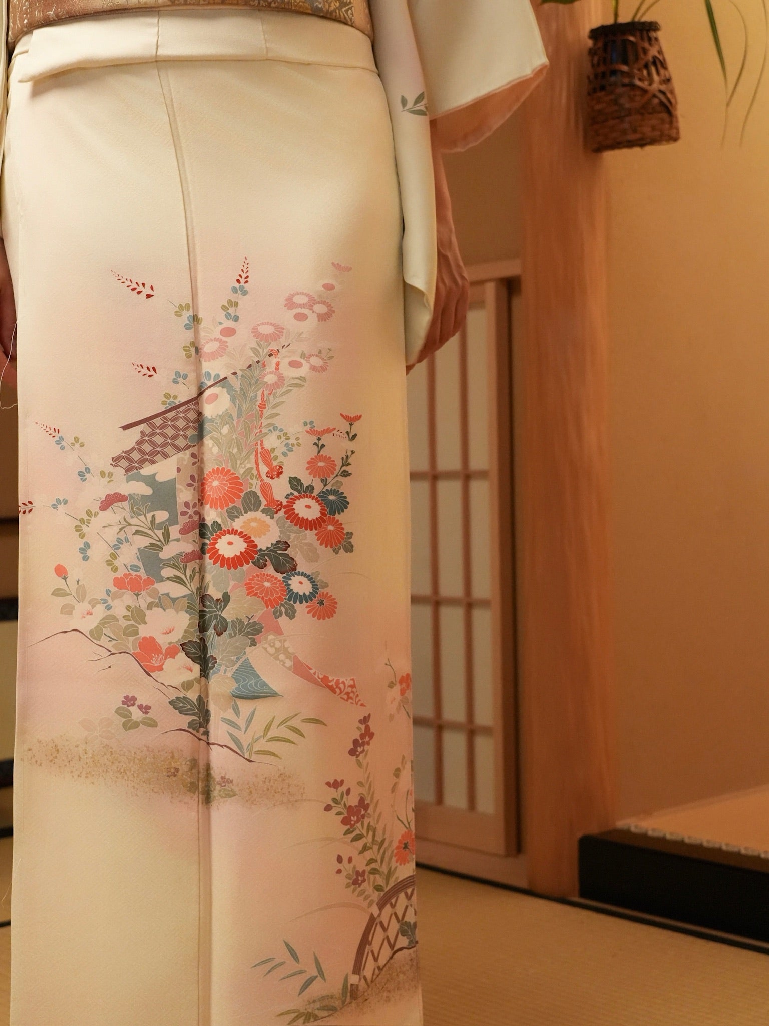 【レンタル】友禅 訪問着 11点フルセット | 身長155-174cm | セパレート着物 |
