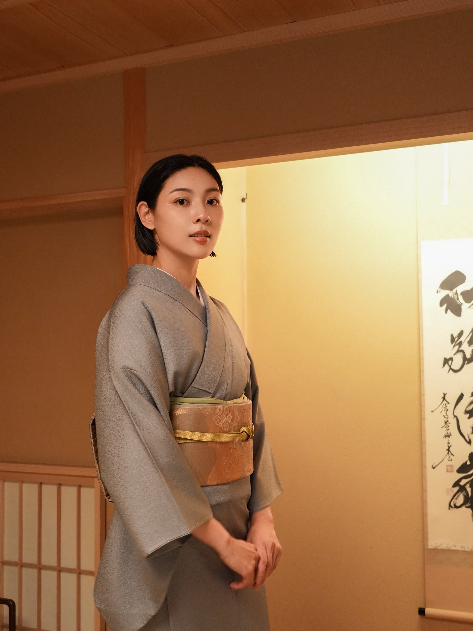 【はじめてのフルセット】色無地  一つ紋（フォーマル）｜身長155-171cm｜セパレート着物｜ 